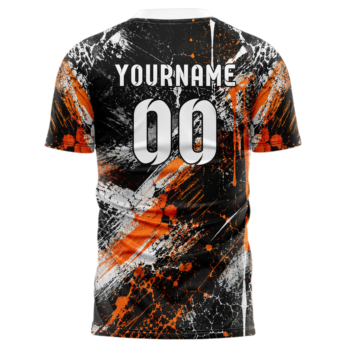 Schwarz dunkles Graffiti diagonal Paint Flow Design 03-0211 individuelles Fußballtrikot back