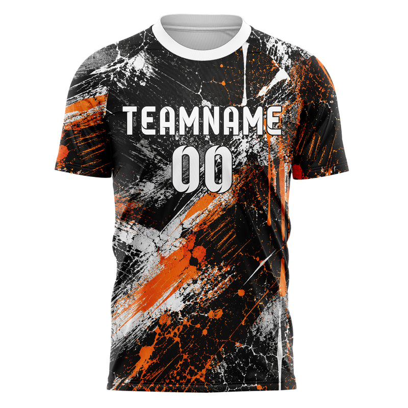 Schwarz dunkles Graffiti diagonal Paint Flow Design 03-0211 individuelles Fußballtrikot front