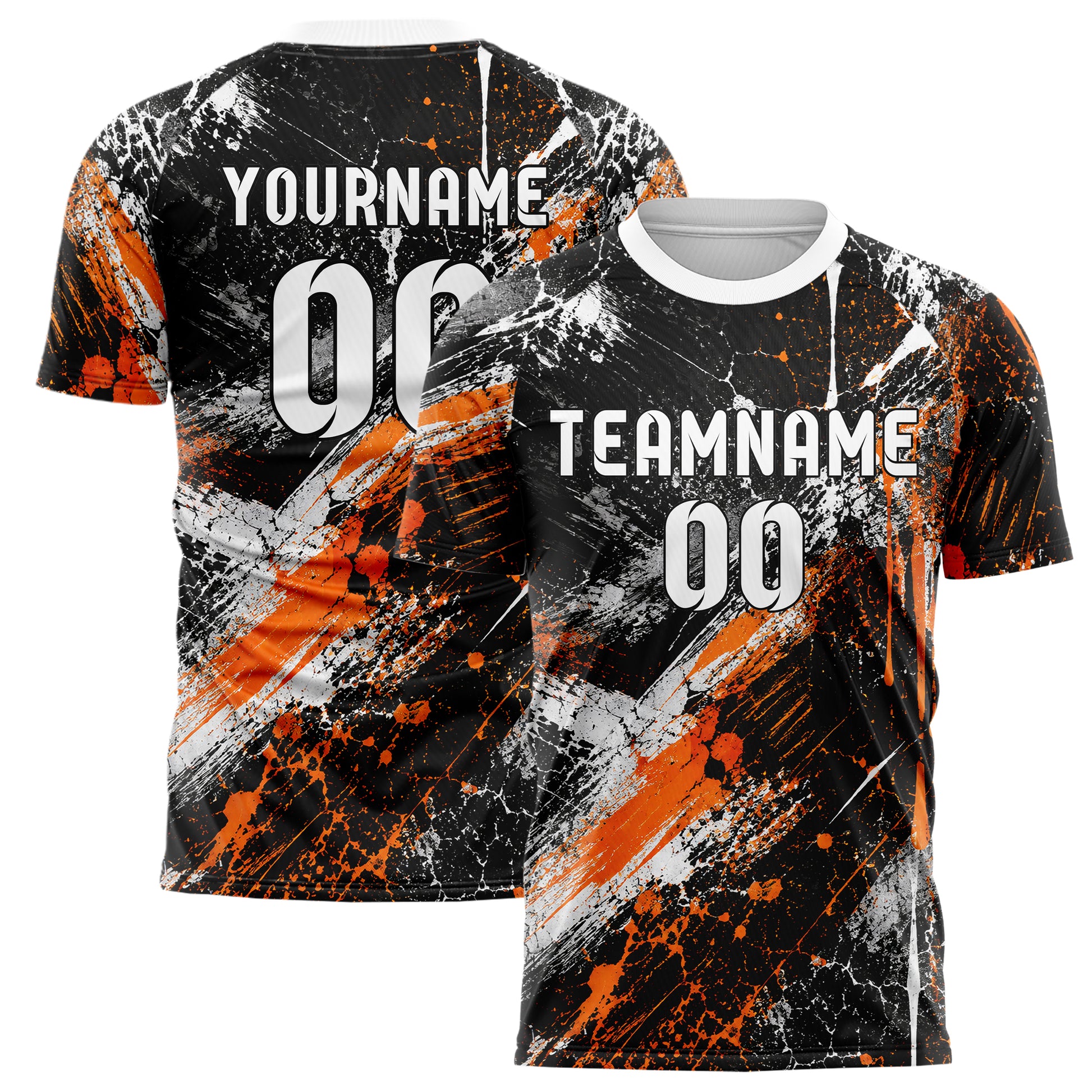 Schwarz dunkles Graffiti diagonal Paint Flow Design 03-0211 individuelles Fußballtrikot main
