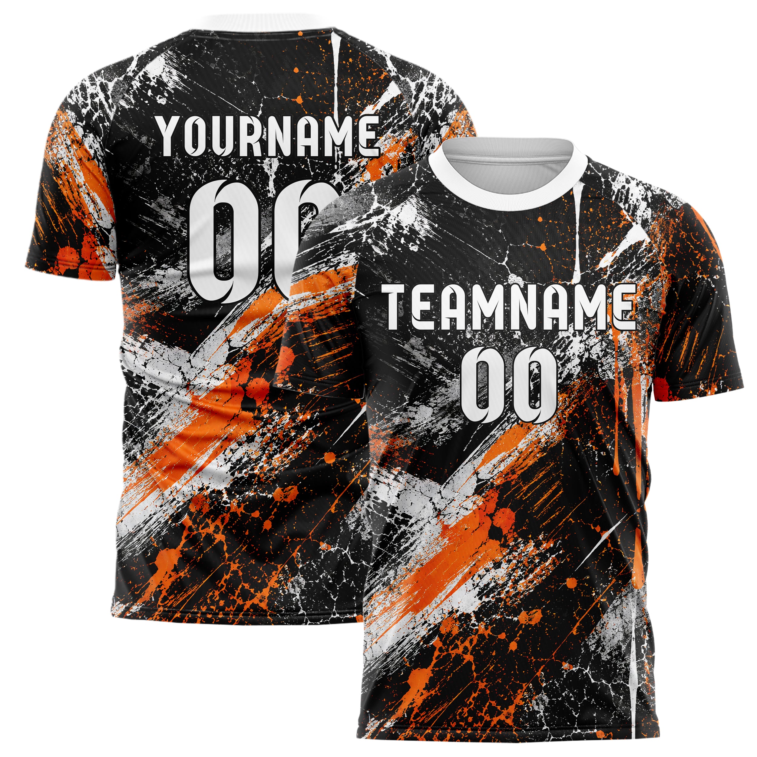 Schwarz dunkles Graffiti diagonal Paint Flow Design 03-0211 individuelles Fußballtrikot main