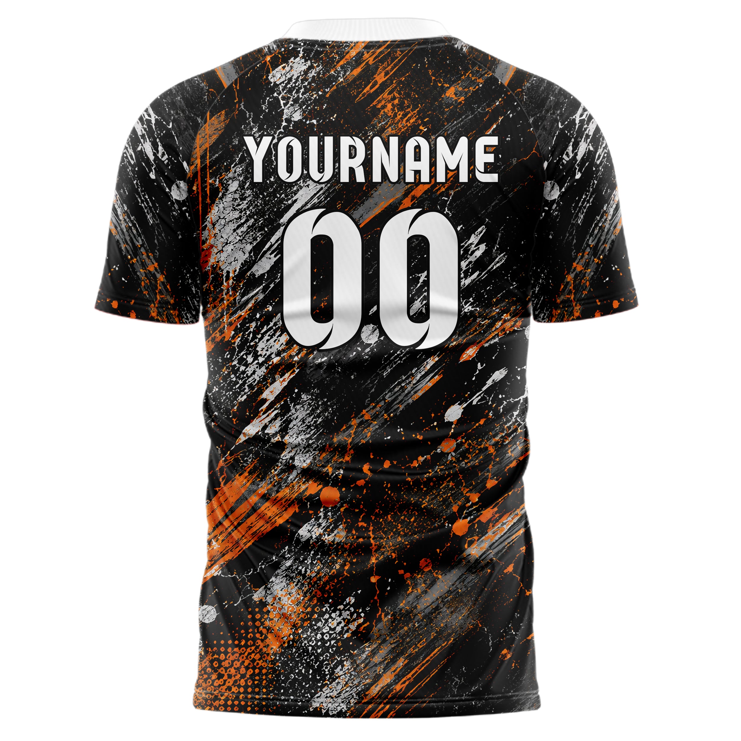 Schwarz dunkles Graffiti diagonal Paint Flow Design 03-0235 individuelles Fußballtrikot back