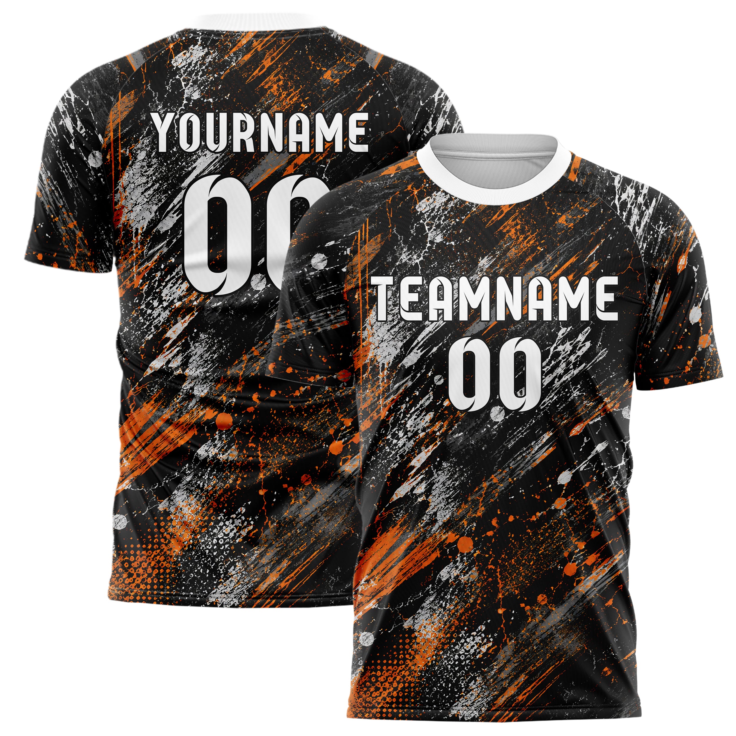 Schwarz dunkles Graffiti diagonal Paint Flow Design 03-0235 individuelles Fußballtrikot main