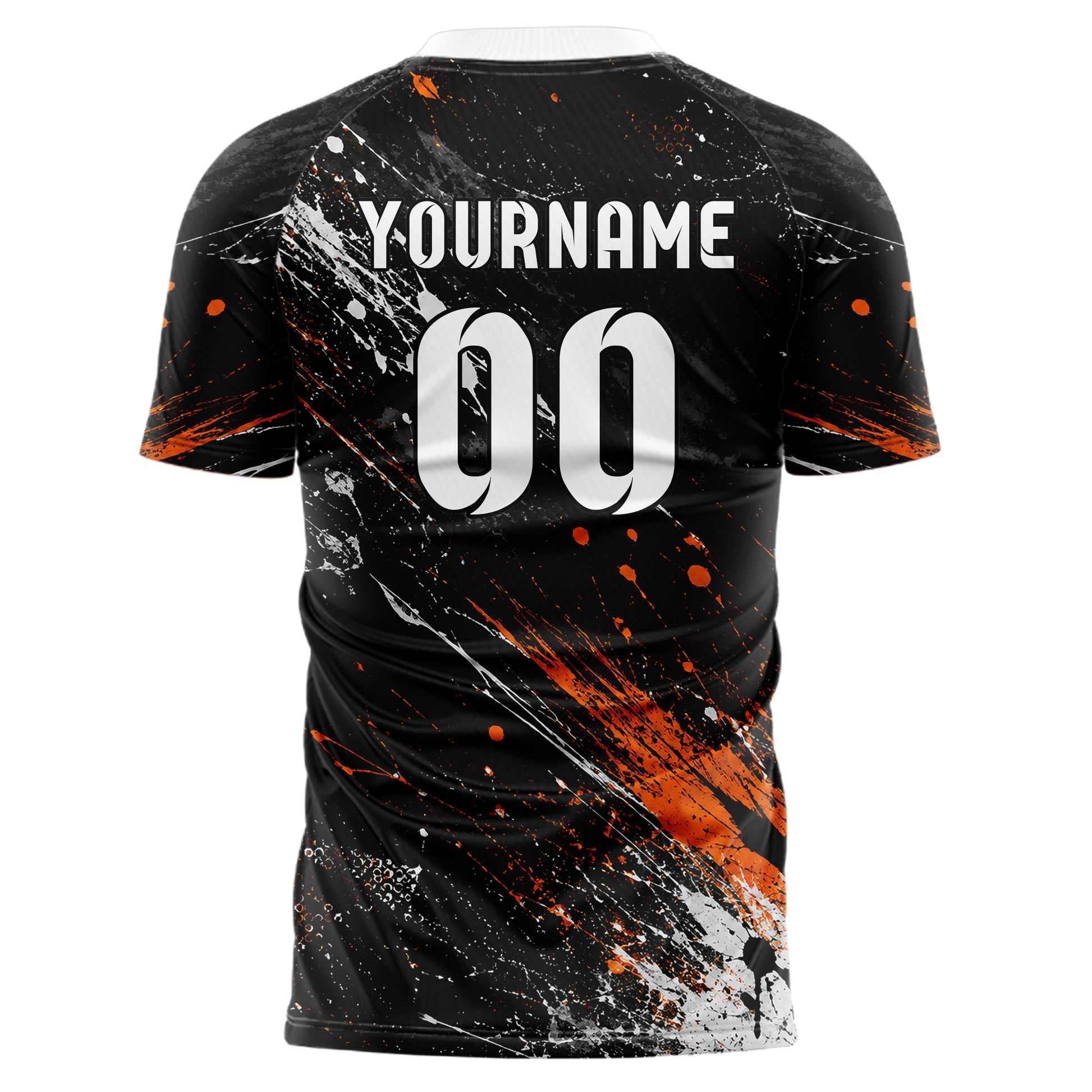 Schwarz dunkles Graffiti Grunge Smear Design 03-0241 individuelles Fußballtrikot back