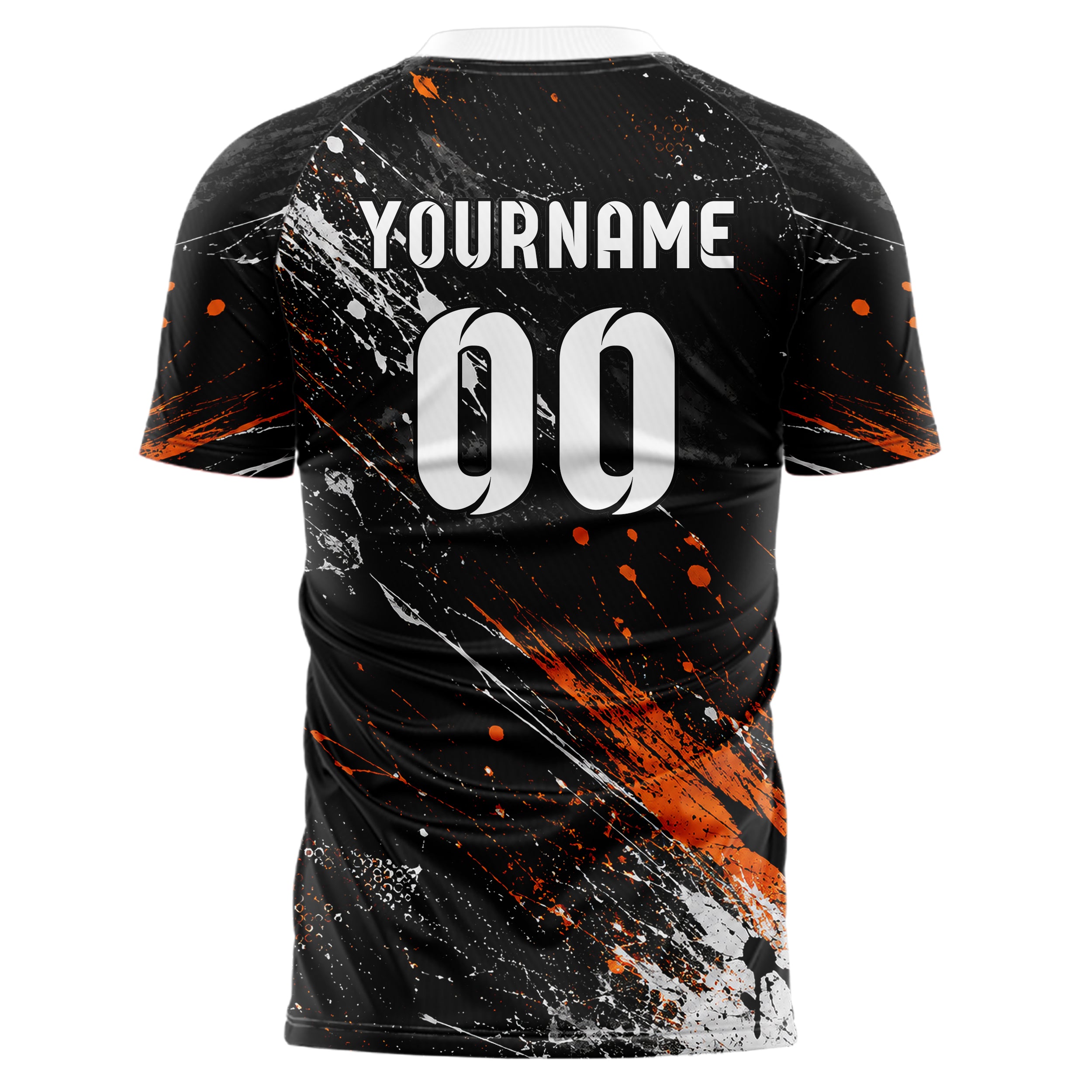 Schwarz dunkles Graffiti Grunge Smear Design 03-0241 individuelles Fußballtrikot back