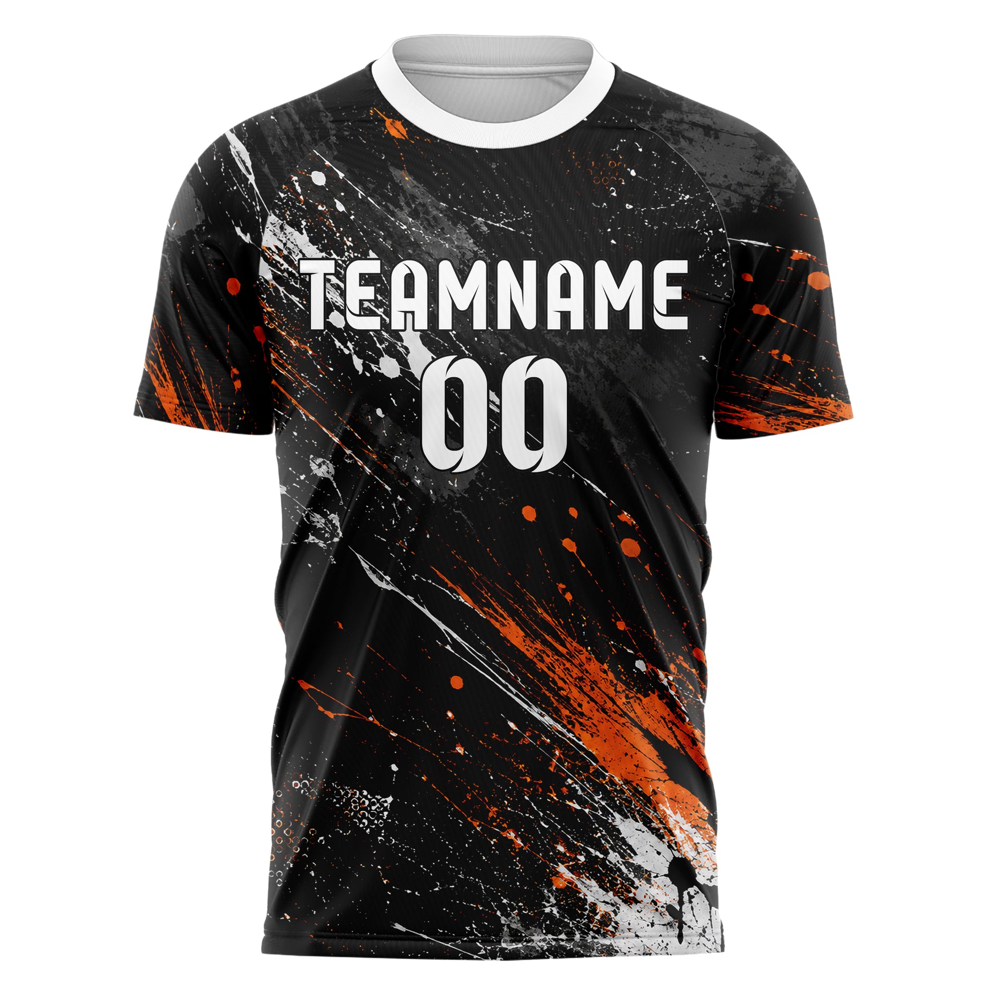 Schwarz dunkles Graffiti Grunge Smear Design 03-0241 individuelles Fußballtrikot front