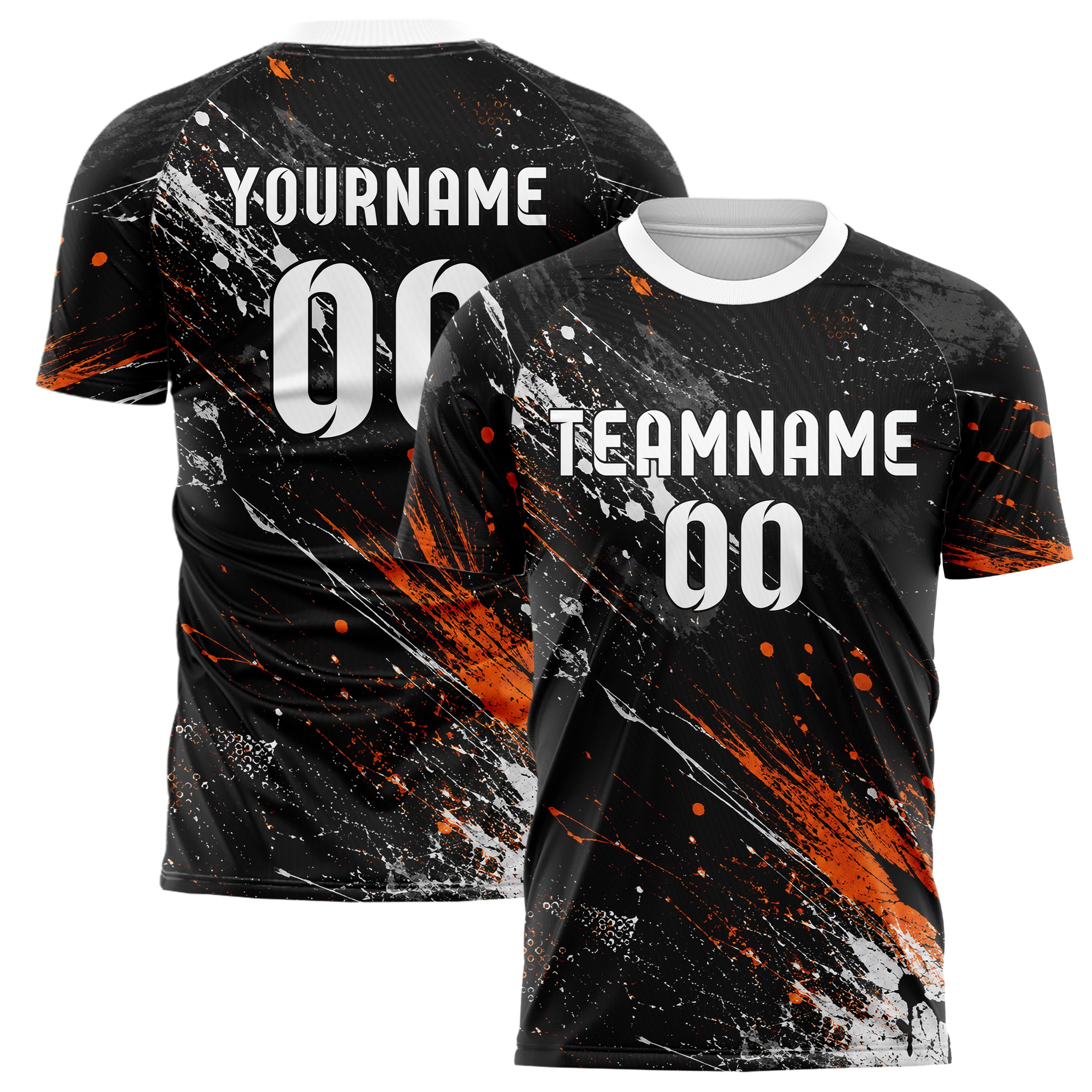 Schwarz dunkles Graffiti Grunge Smear Design 03-0241 individuelles Fußballtrikot main