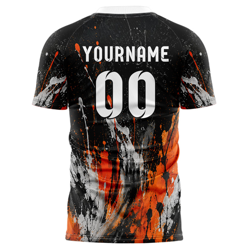Schwarz dunkles Graffiti Ink Splash Design 03-0205 individuelles Fußballtrikot back