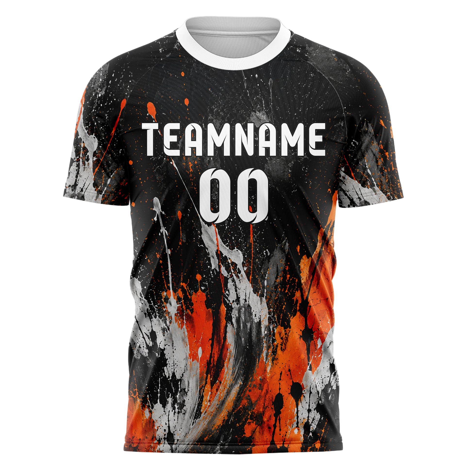 Schwarz dunkles Graffiti Ink Splash Design 03-0205 individuelles Fußballtrikot front