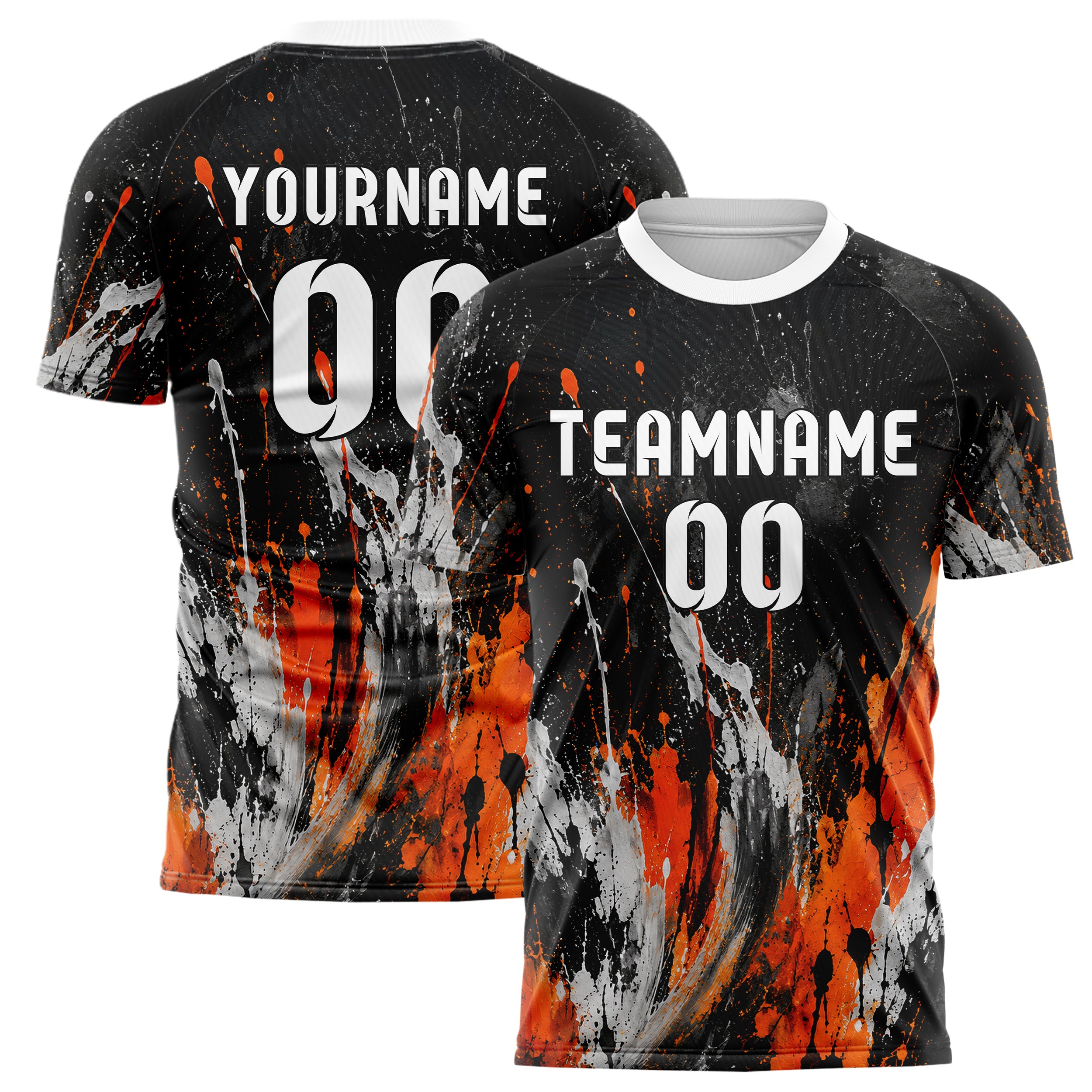 Schwarz dunkles Graffiti Ink Splash Design 03-0205 individuelles Fußballtrikot main