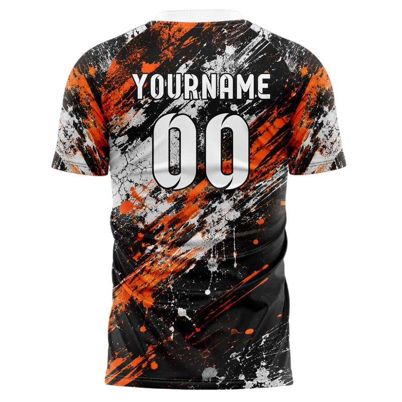 Schwarz dunkles Graffiti Spray Splatter Design 03-0208 individuelles Fußballtrikot back