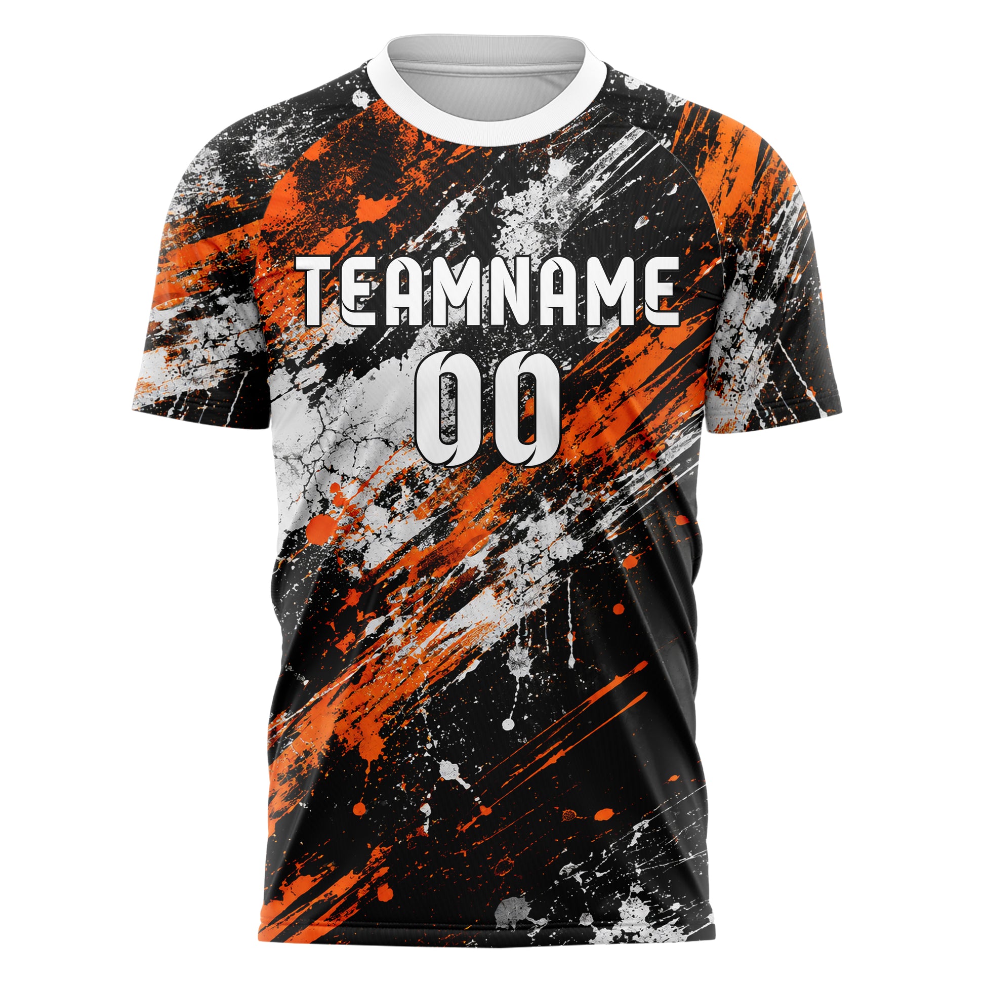 Schwarz dunkles Graffiti Spray Splatter Design 03-0208 individuelles Fußballtrikot front