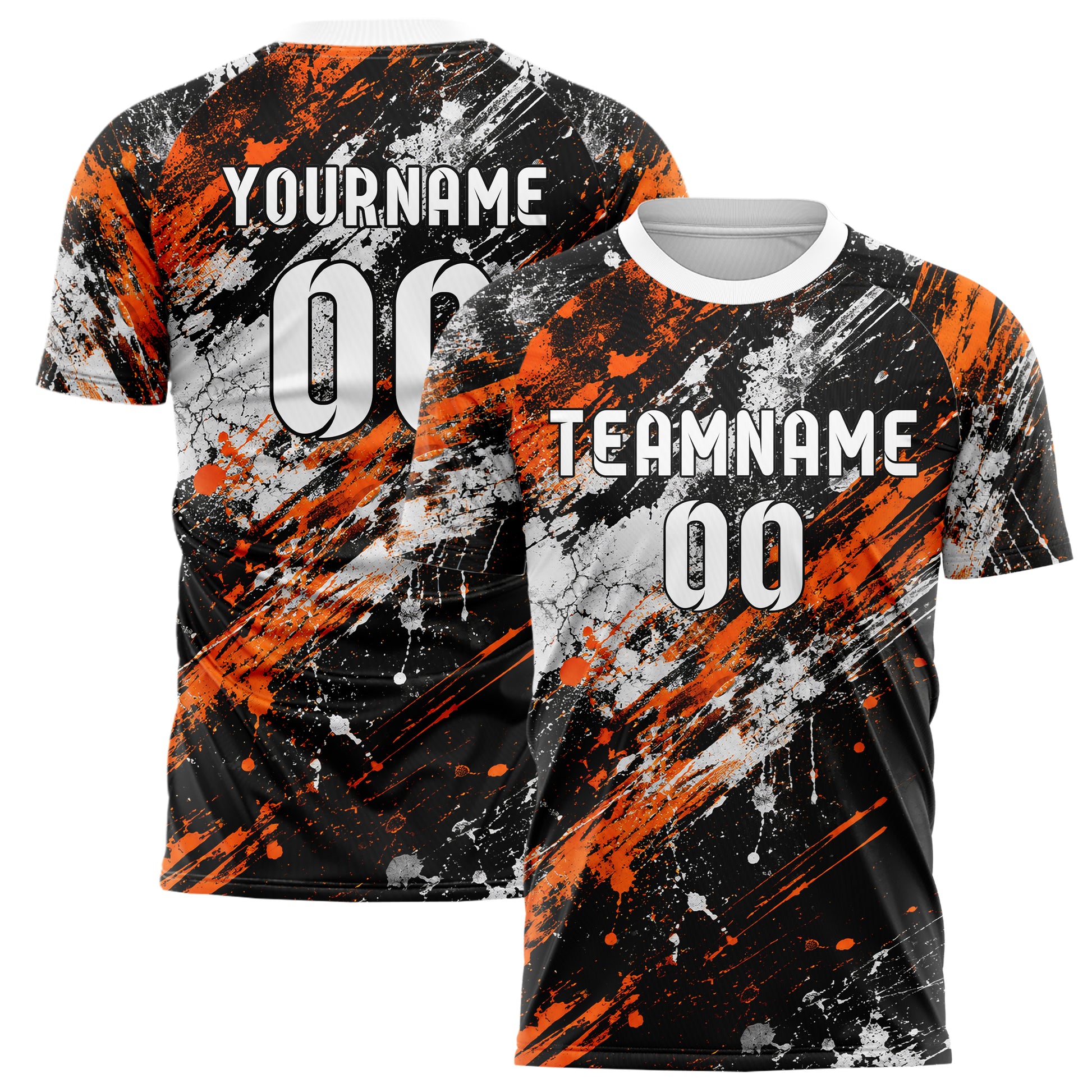 Schwarz dunkles Graffiti Spray Splatter Design 03-0208 individuelles Fußballtrikot main