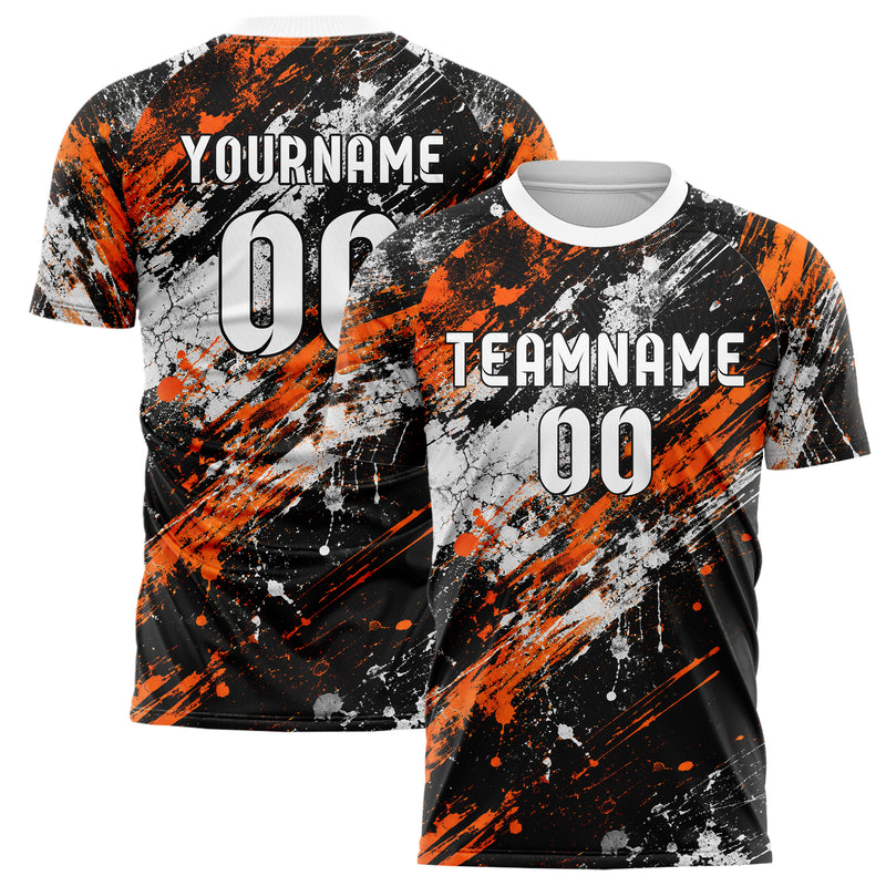 Schwarz dunkles Graffiti Spray Splatter Design 03-0208 individuelles Fußballtrikot main