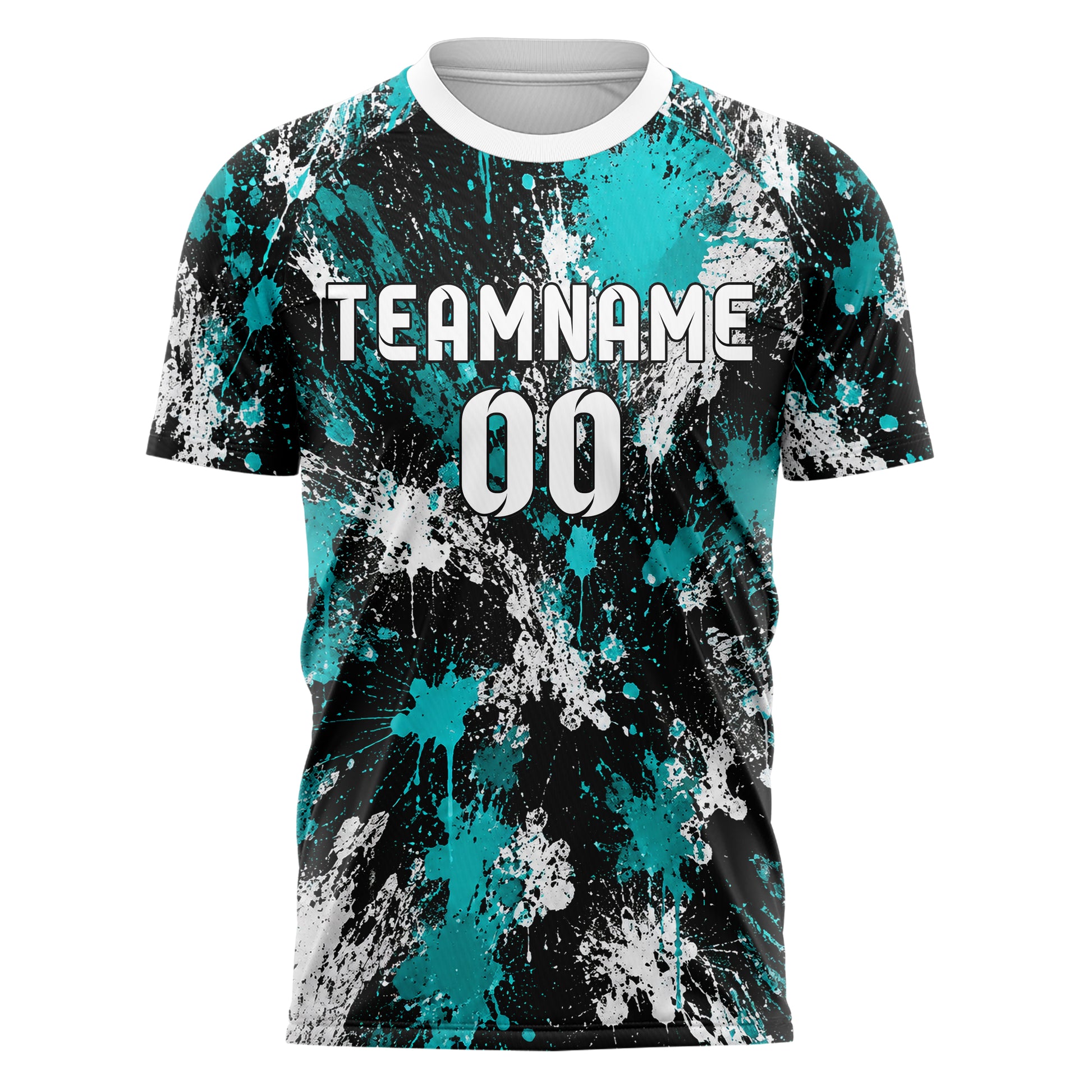 Schwarz lebendiges Graffiti Grunge Smear Design 03-0233 individuelles Fußballtrikot front