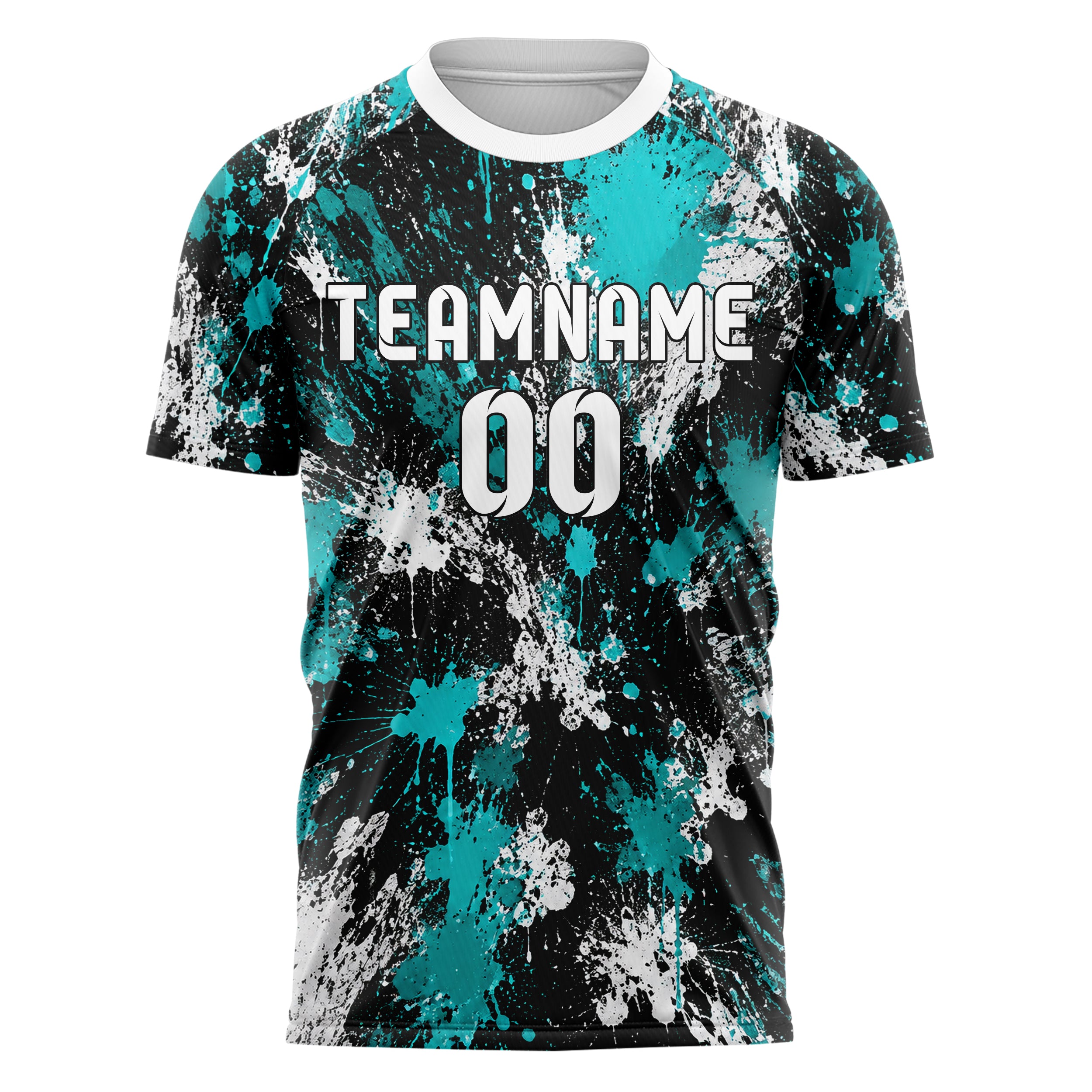 Schwarz lebendiges Graffiti Grunge Smear Design 03-0233 individuelles Fußballtrikot front