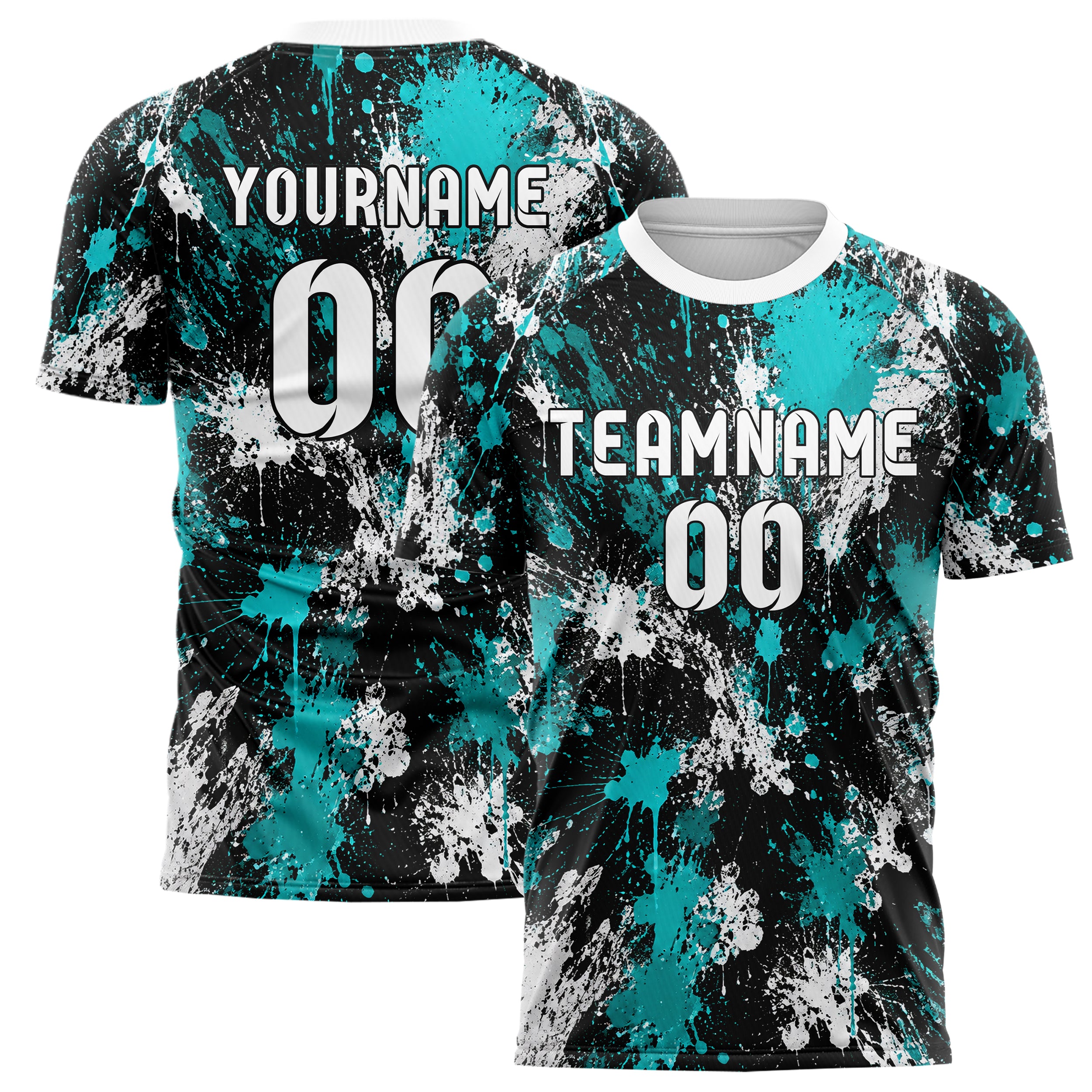 Schwarz lebendiges Graffiti Grunge Smear Design 03-0233 individuelles Fußballtrikot main