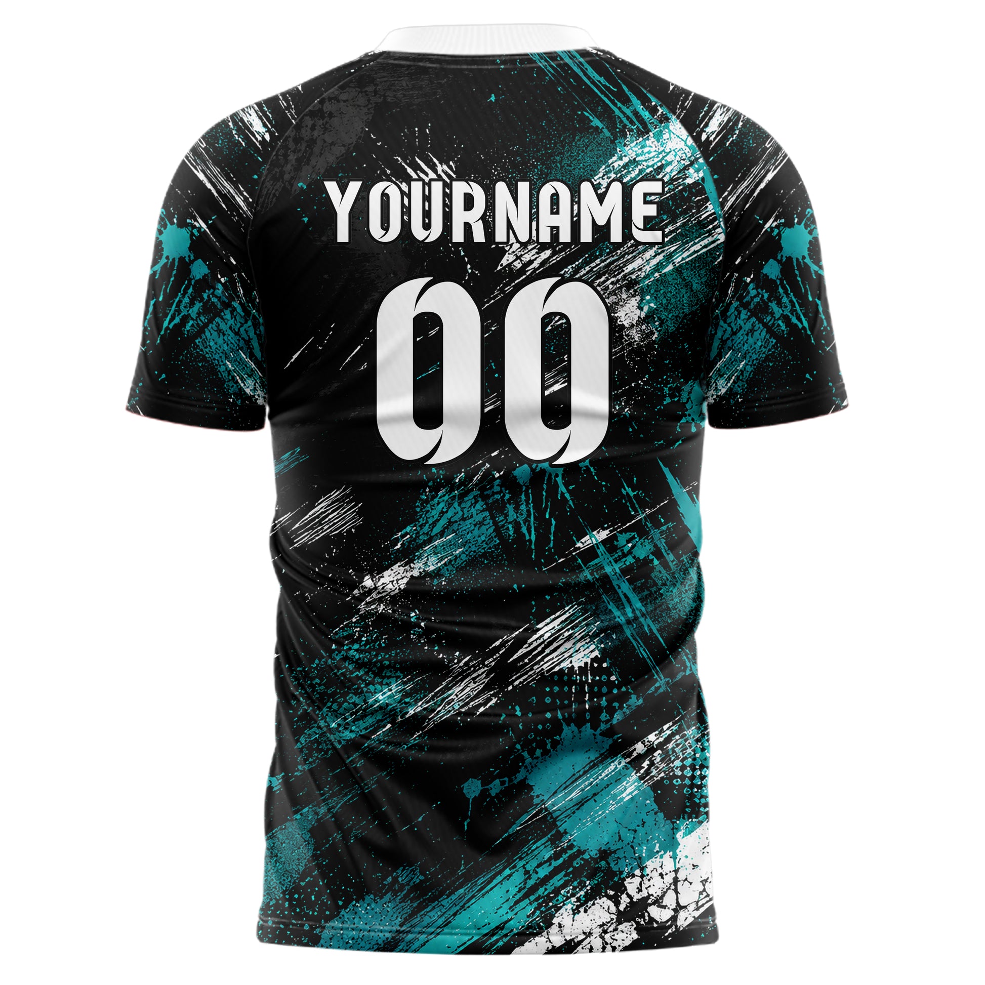 Schwarz lebendiges Graffiti Scratch Marks Design 03-0038 individuelles Fußballtrikot back