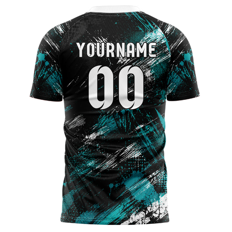 Schwarz lebendiges Graffiti Scratch Marks Design 03-0038 individuelles Fußballtrikot back