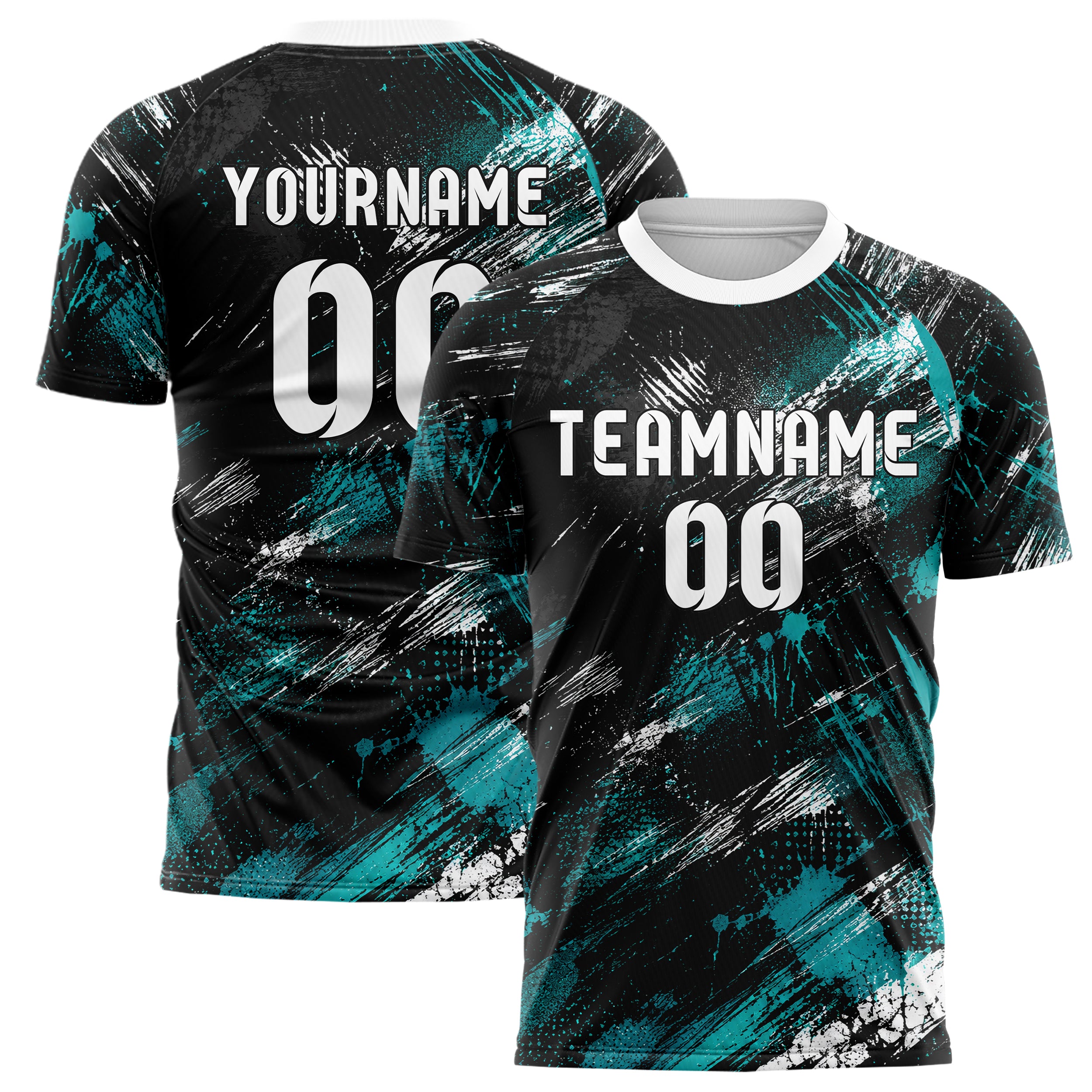 Schwarz lebendiges Graffiti Scratch Marks Design 03-0038 individuelles Fußballtrikot main