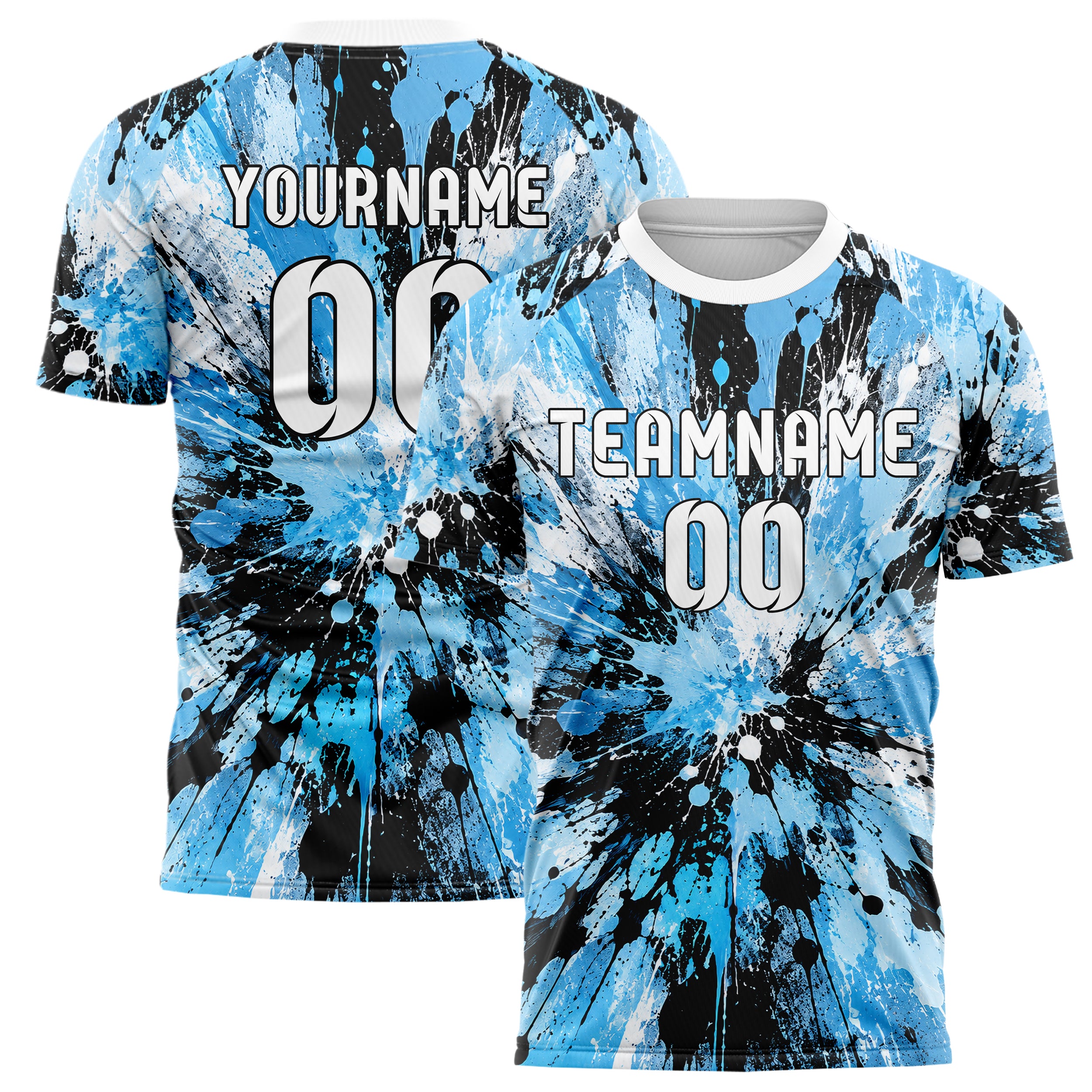 Puderblau lebendiges Graffiti Ink Splash Design 03-0213 individuelles Fußballtrikot main