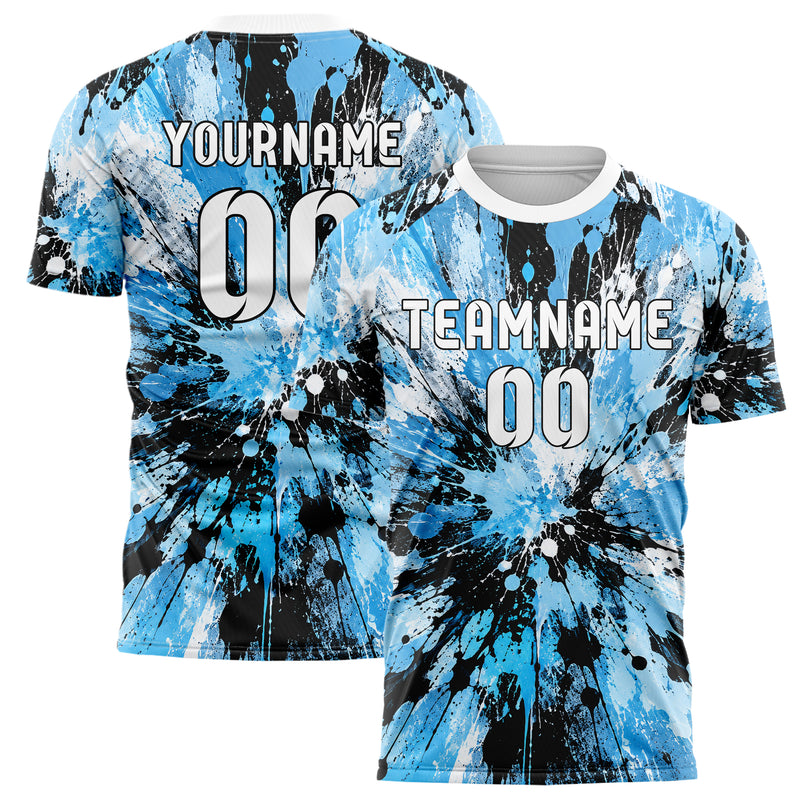Puderblau lebendiges Graffiti Ink Splash Design 03-0213 individuelles Fußballtrikot main