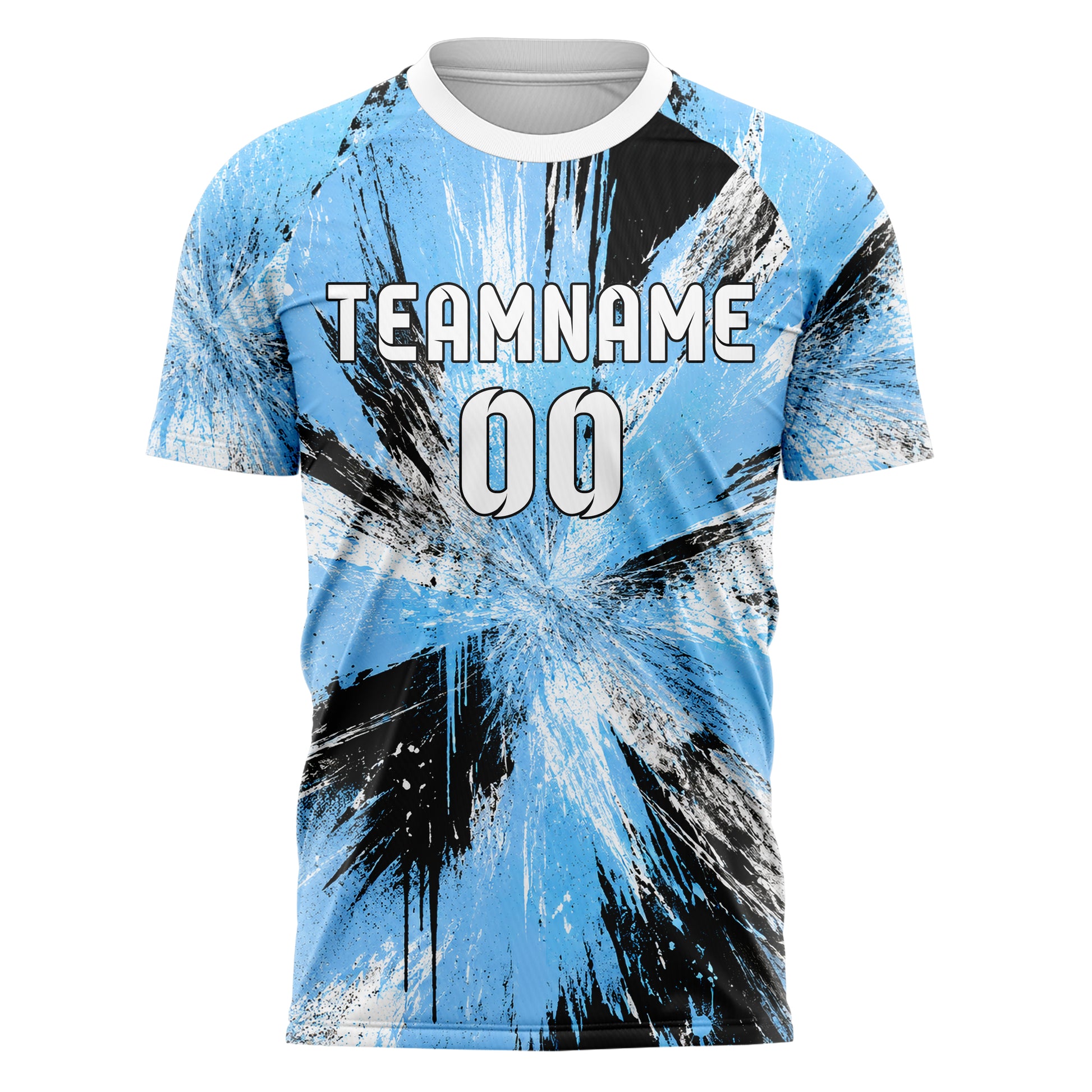 Puderblau lebendiges Graffiti Scratch Marks Design 03-0126 individuelles Fußballtrikot front