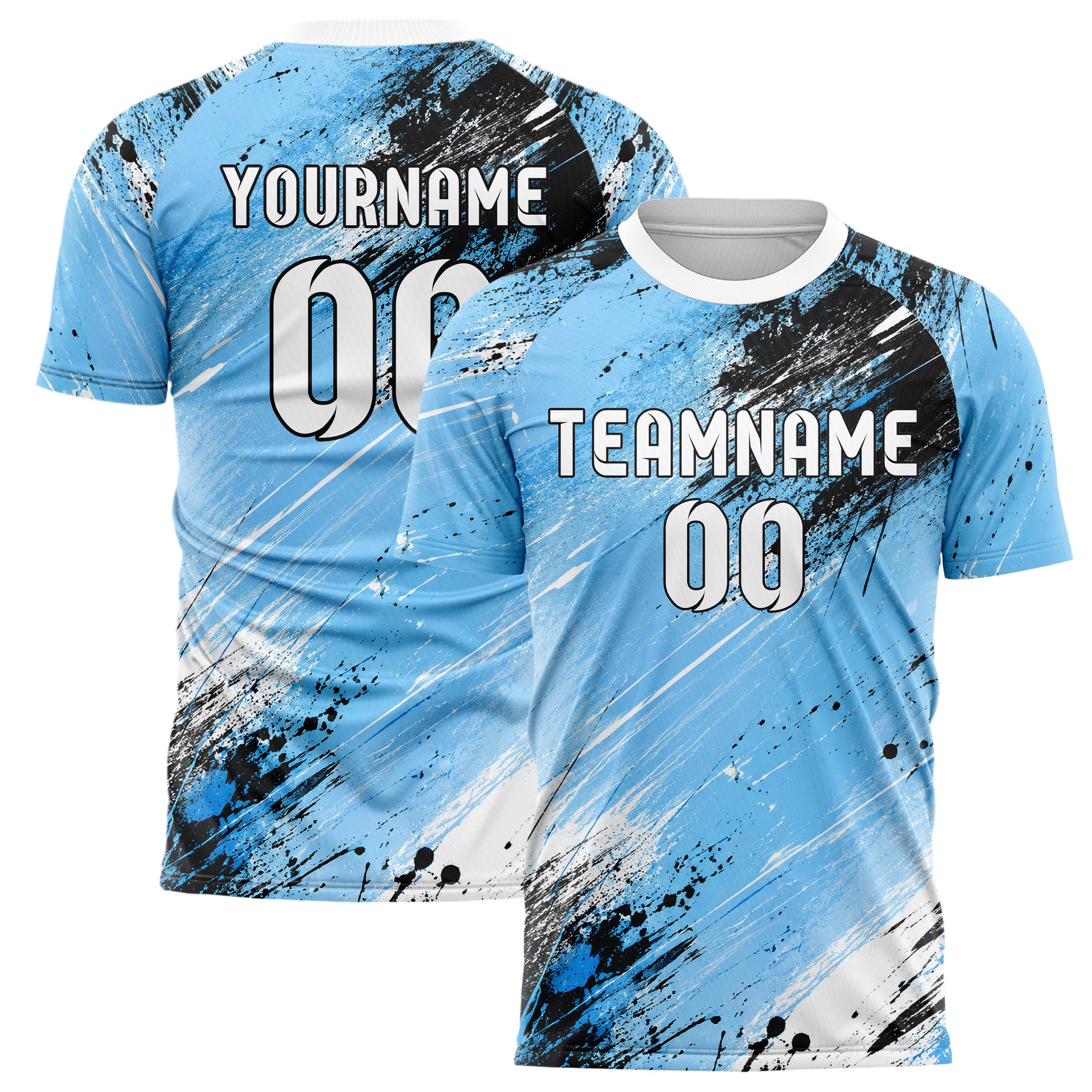 Puderblau lebendiges Graffiti Scratch Marks Design 03-0174 individuelles Fußballtrikot main