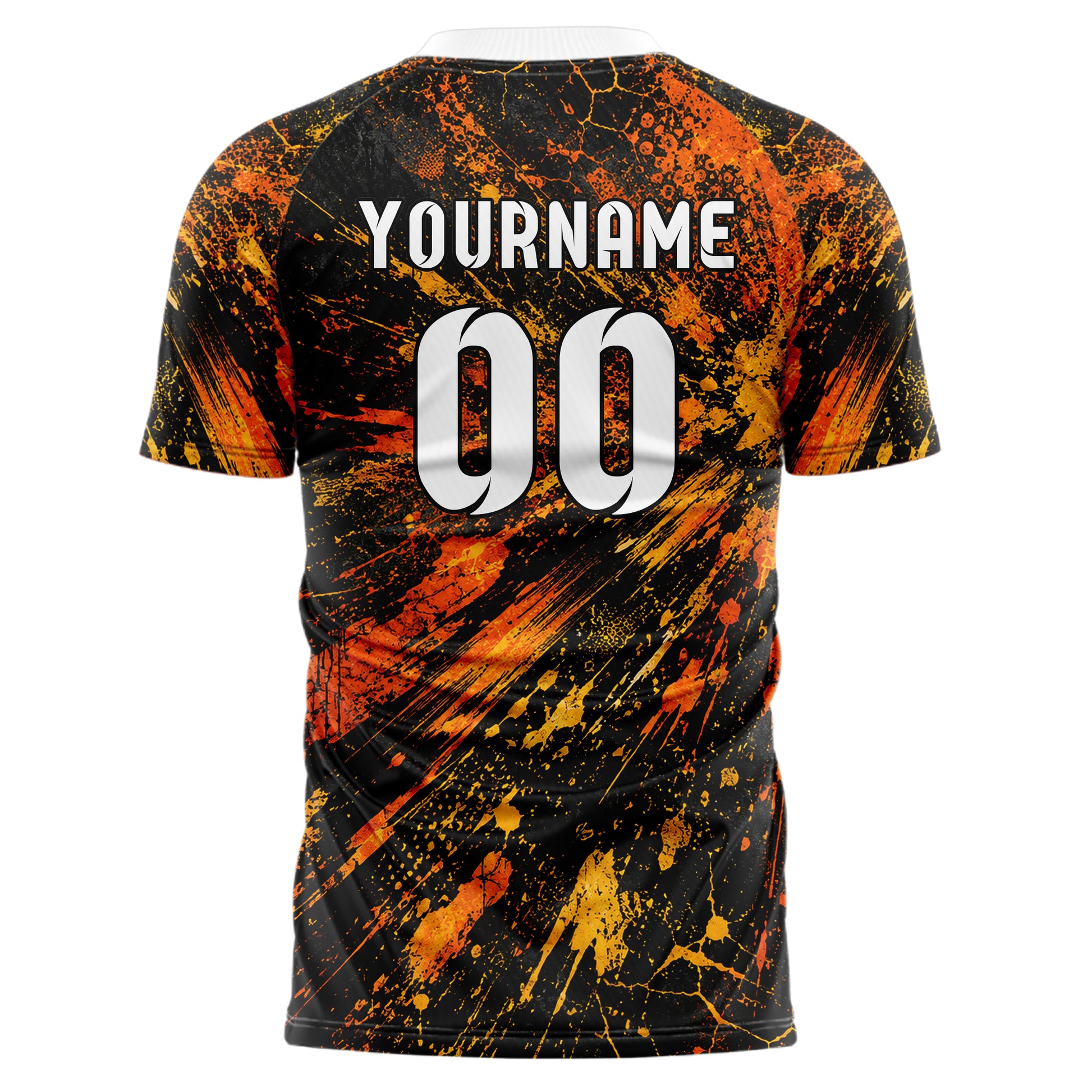 Schwarz dunkles Graffiti Center Burst Splatter Design 03-0311 individuelles Fußballtrikot back