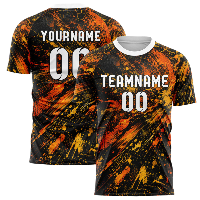 Schwarz dunkles Graffiti Center Burst Splatter Design 03-0311 individuelles Fußballtrikot main
