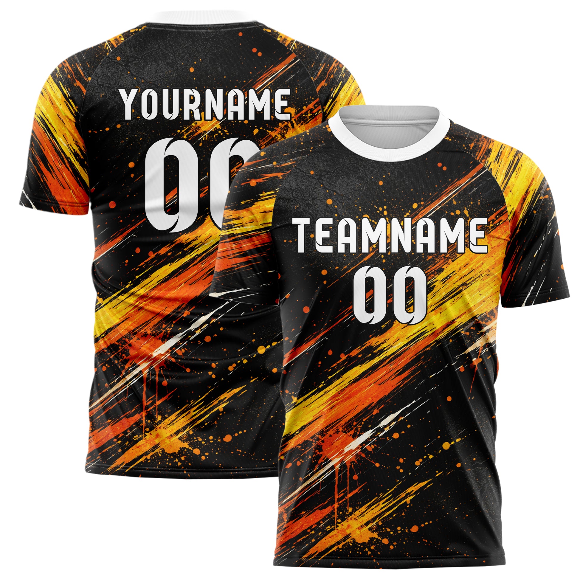 Schwarz dunkles Graffiti Cracked Texture Design 03-0290 individuelles Fußballtrikot main