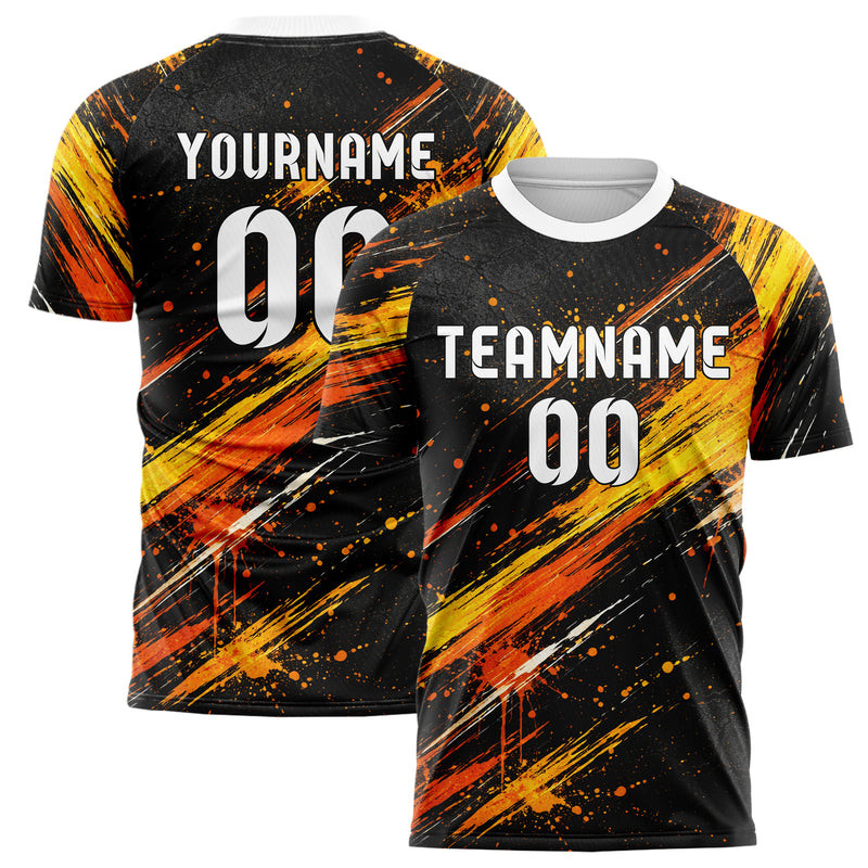 Schwarz dunkles Graffiti Cracked Texture Design 03-0290 individuelles Fußballtrikot main