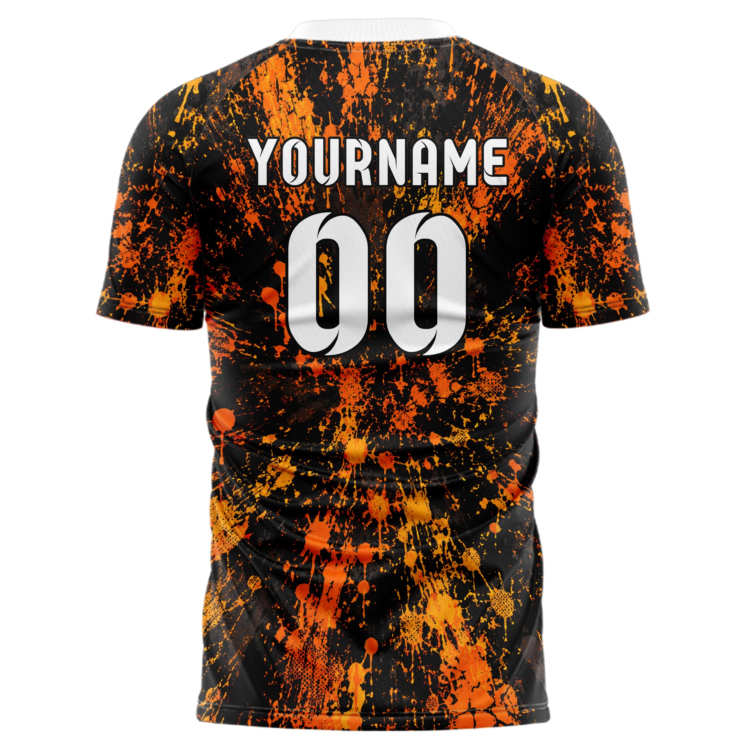 Schwarz dunkles Graffiti Drip Paint Design 03-0380 individuelles Fußballtrikot back