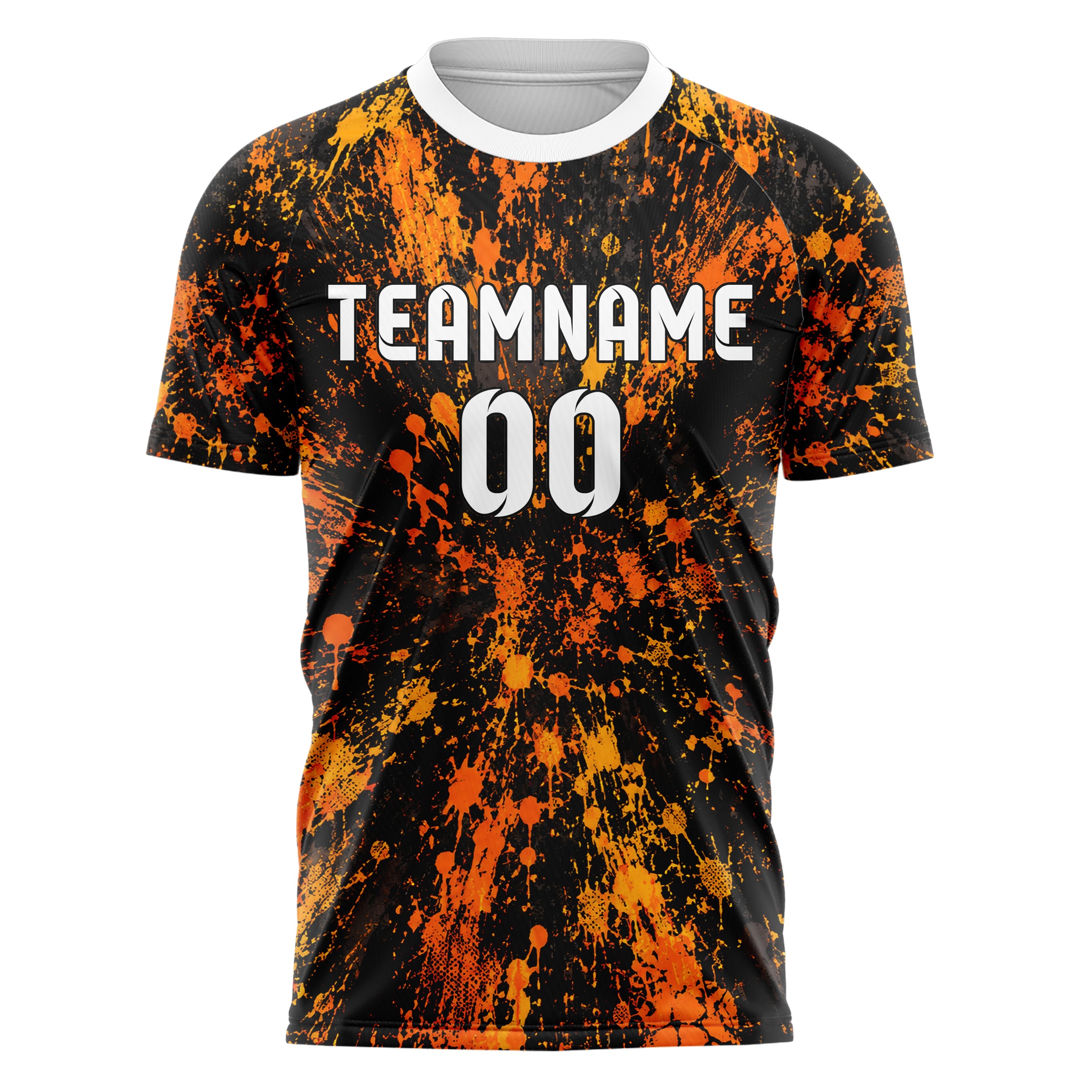 Schwarz dunkles Graffiti Drip Paint Design 03-0380 individuelles Fußballtrikot front