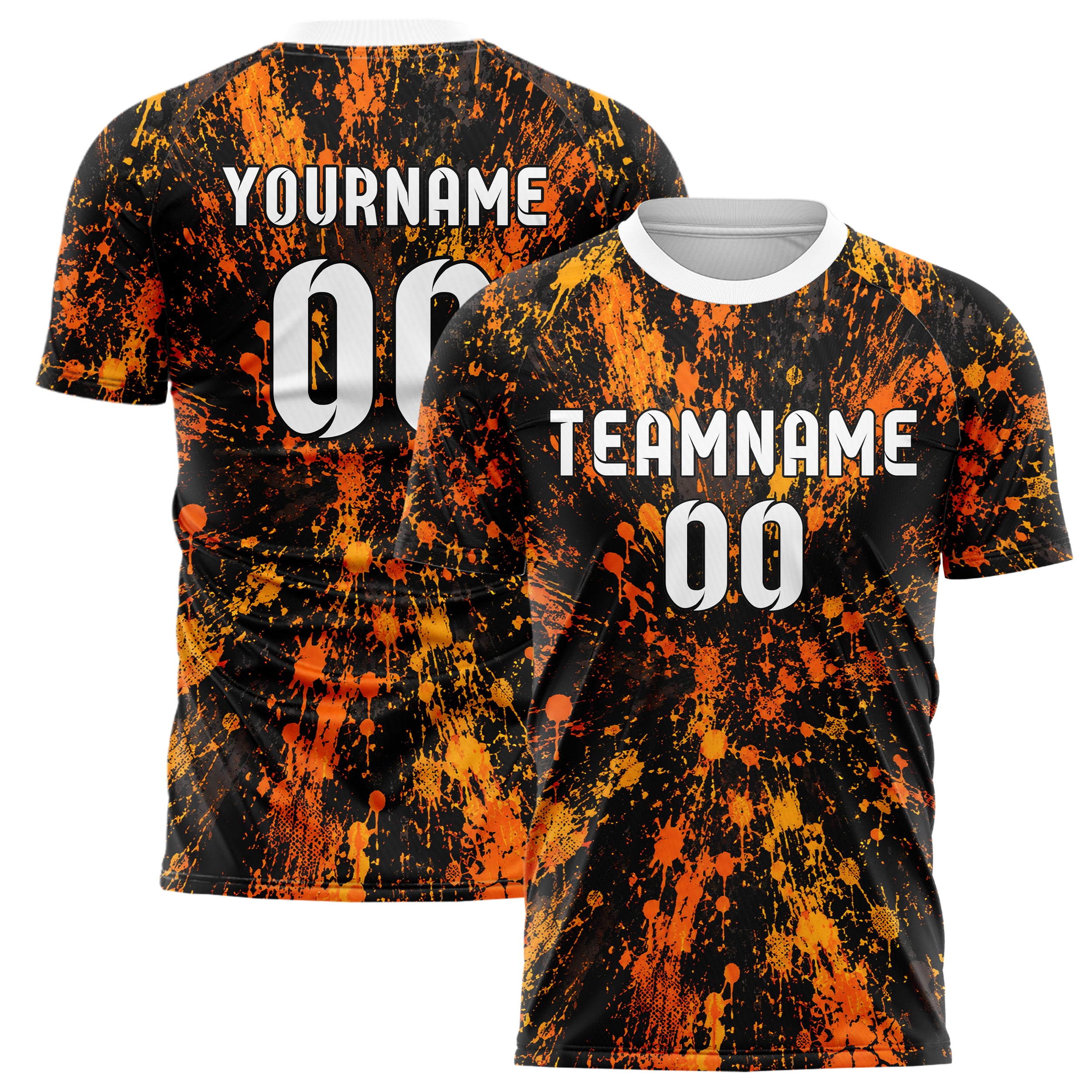 Schwarz dunkles Graffiti Drip Paint Design 03-0380 individuelles Fußballtrikot main