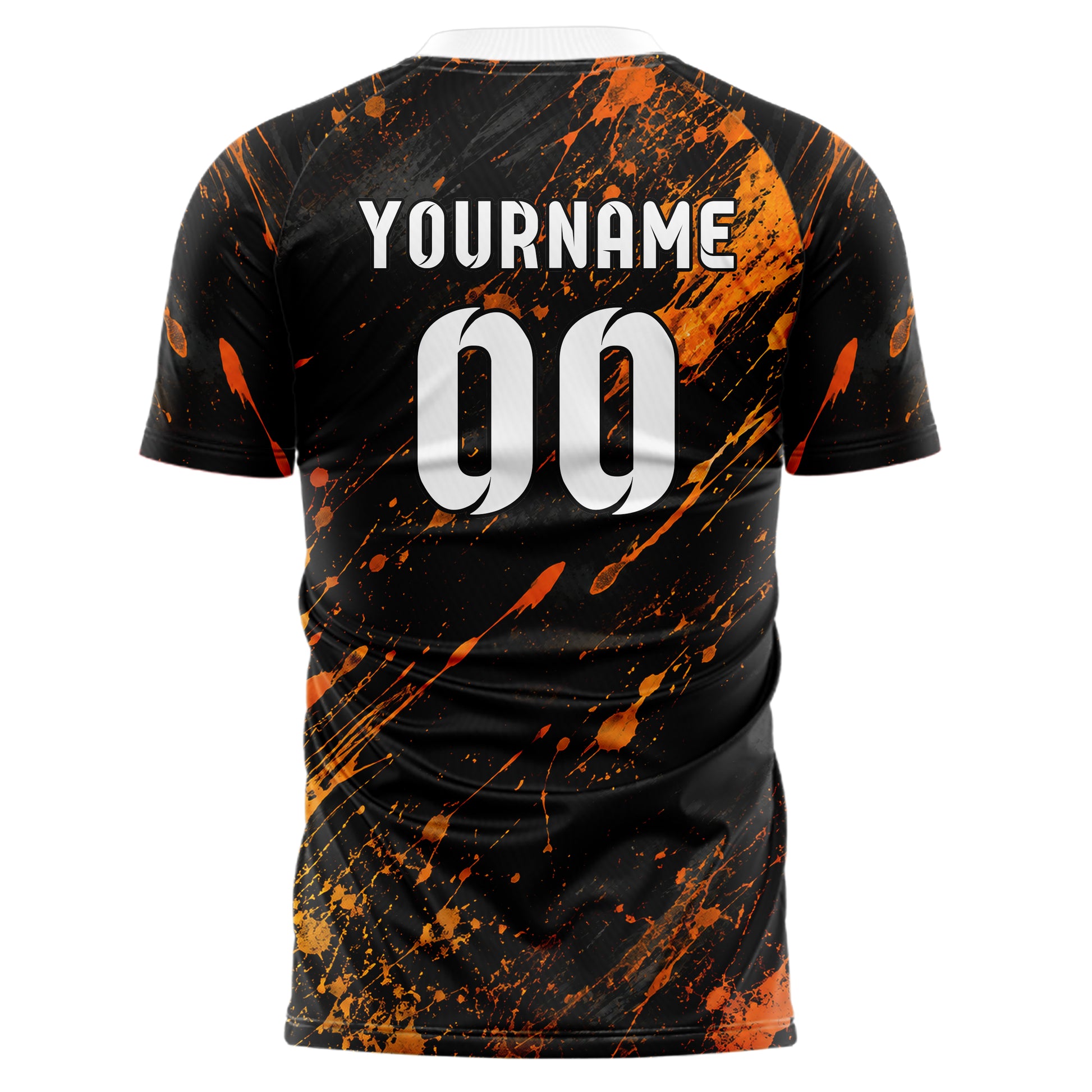 Schwarz dunkles Graffiti Ink Splash Design 03-0365 individuelles Fußballtrikot back