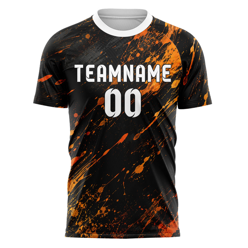 Schwarz dunkles Graffiti Ink Splash Design 03-0365 individuelles Fußballtrikot front