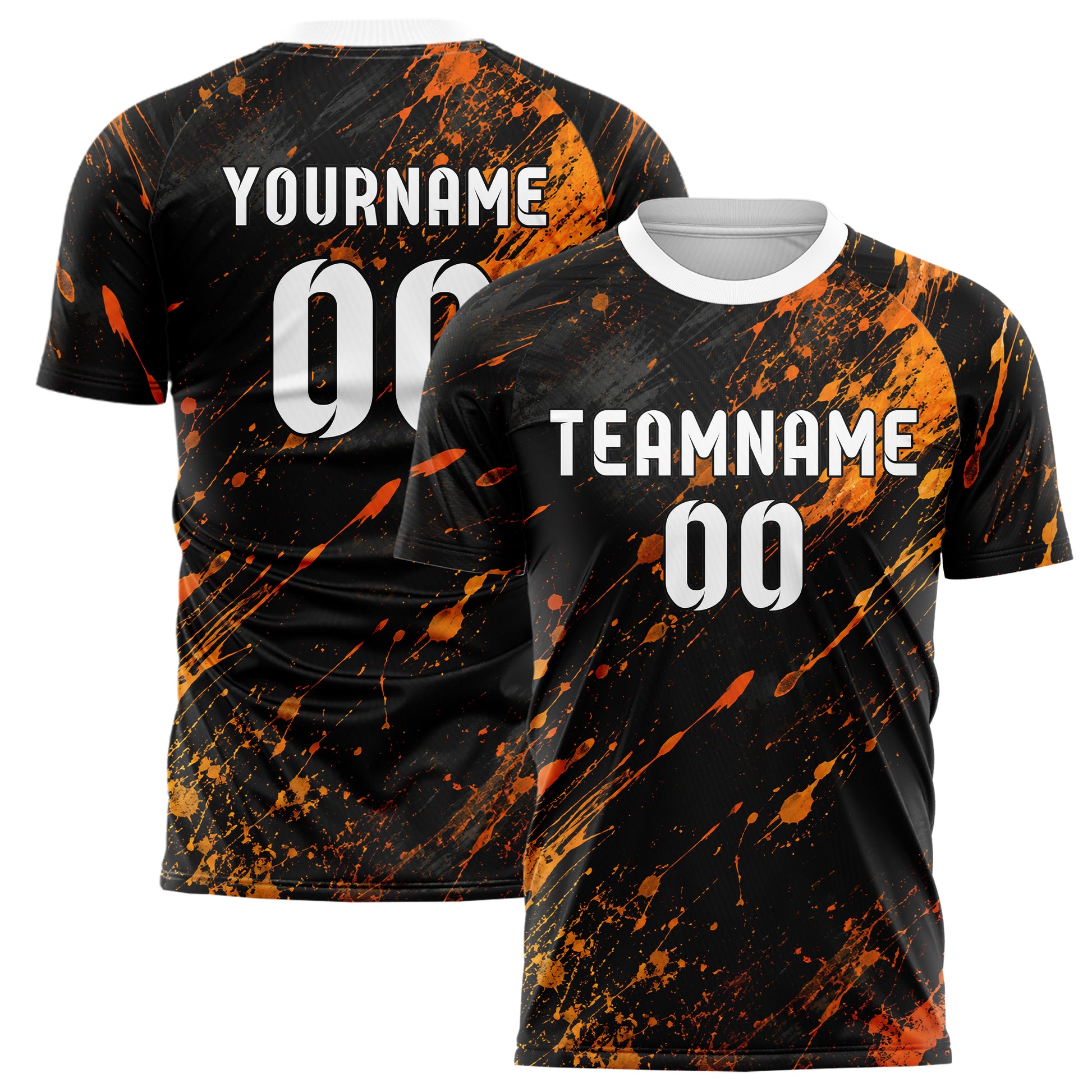 Schwarz dunkles Graffiti Ink Splash Design 03-0365 individuelles Fußballtrikot main