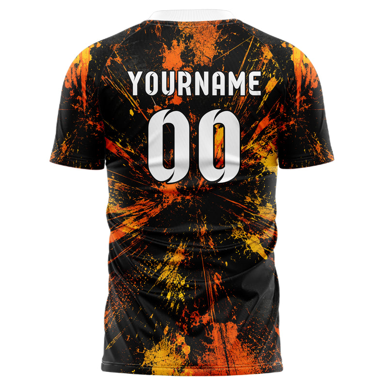 Schwarz dunkles Graffiti Scratch Marks Design 03-0182 individuelles Fußballtrikot back
