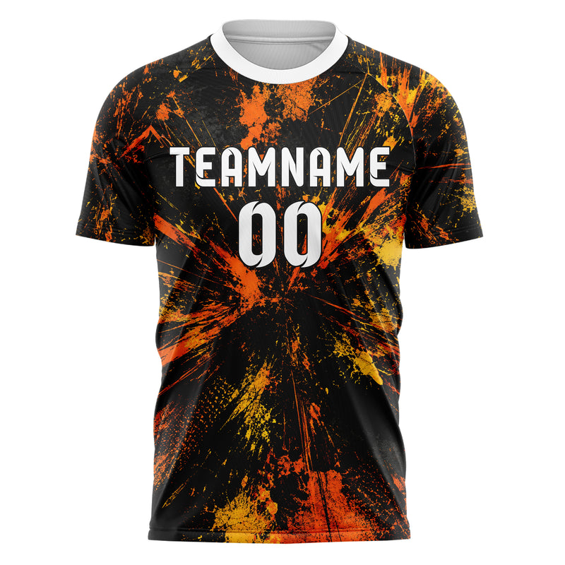 Schwarz dunkles Graffiti Scratch Marks Design 03-0182 individuelles Fußballtrikot front