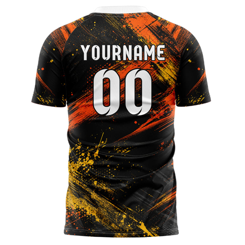 Schwarz dunkles Graffiti Scratch Marks Design 03-0206 individuelles Fußballtrikot back