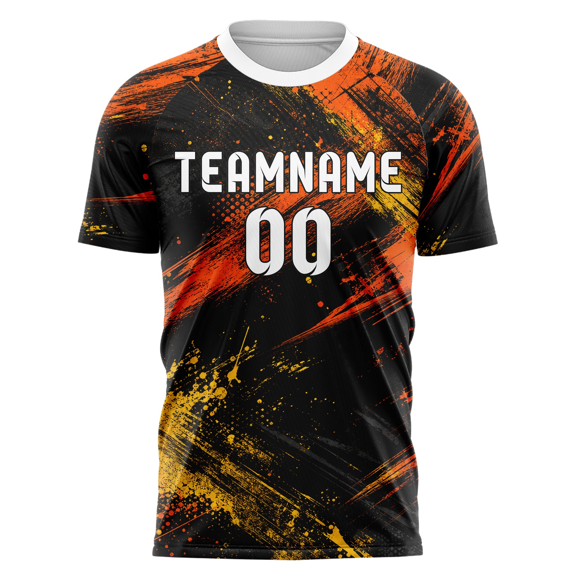 Schwarz dunkles Graffiti Scratch Marks Design 03-0206 individuelles Fußballtrikot front