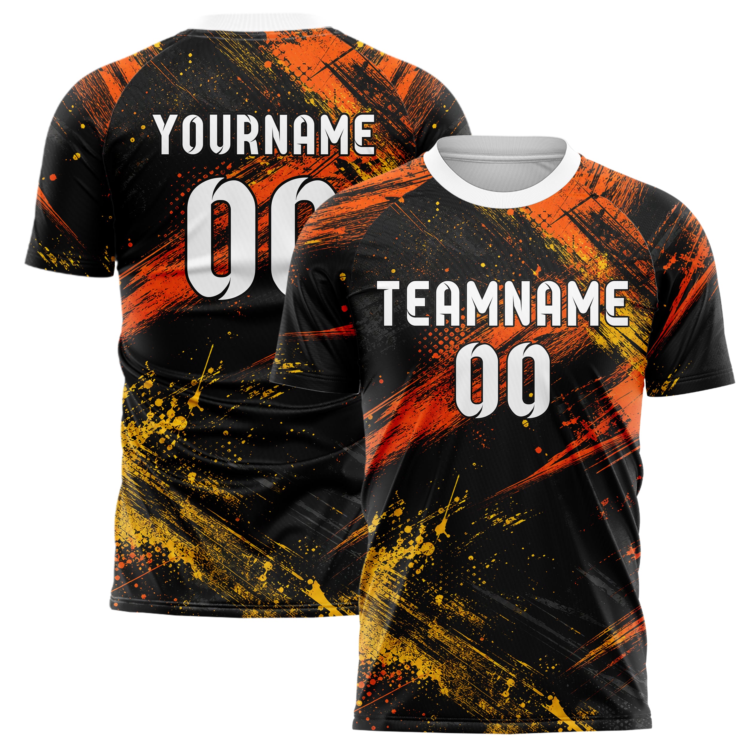 Schwarz dunkles Graffiti Scratch Marks Design 03-0206 individuelles Fußballtrikot main