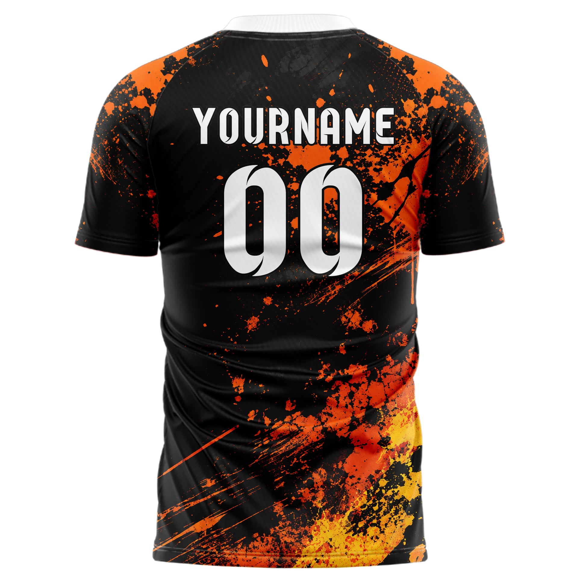 Schwarz dunkles Graffiti Spray Splatter Design 03-0248 individuelles Fußballtrikot back
