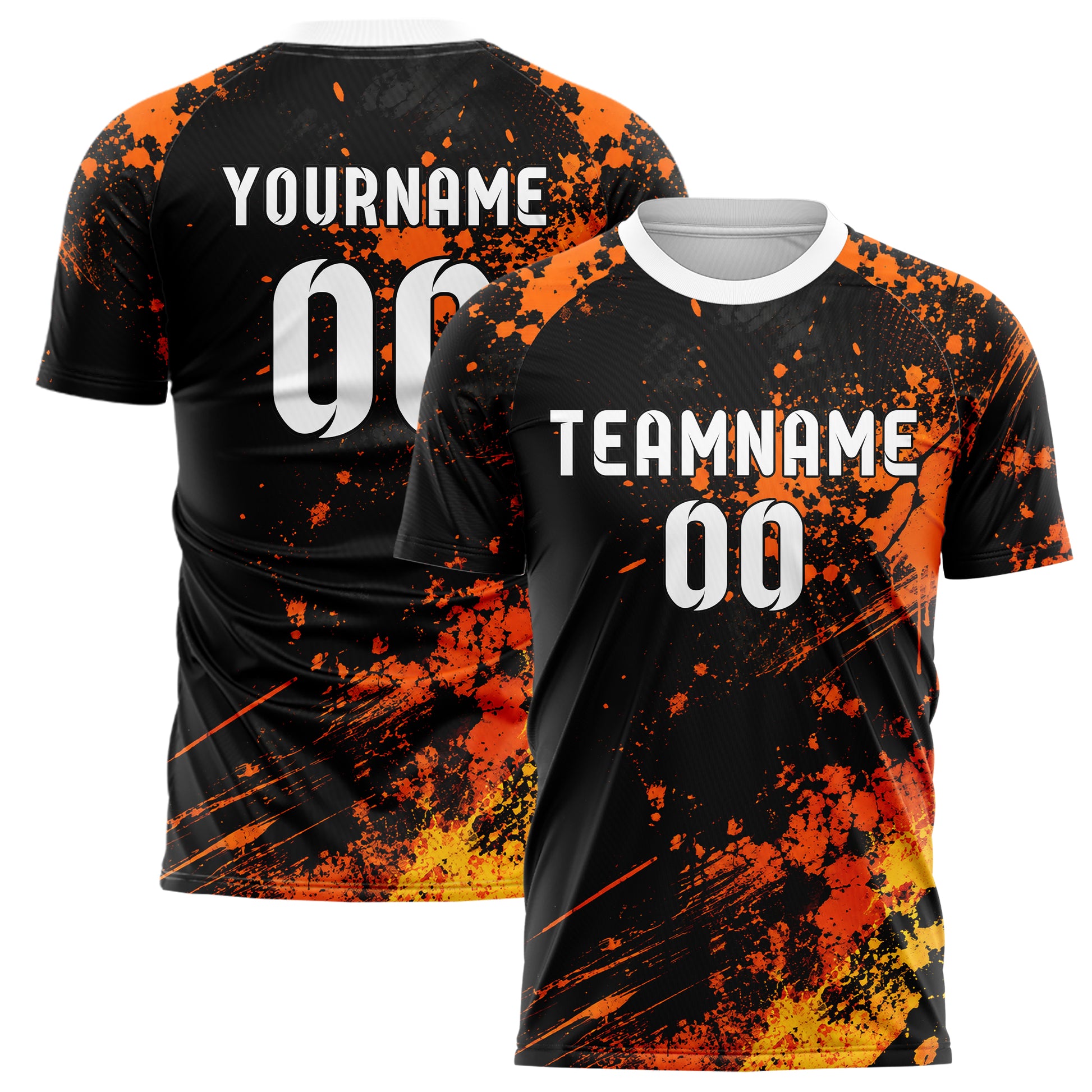 Schwarz dunkles Graffiti Spray Splatter Design 03-0248 individuelles Fußballtrikot main