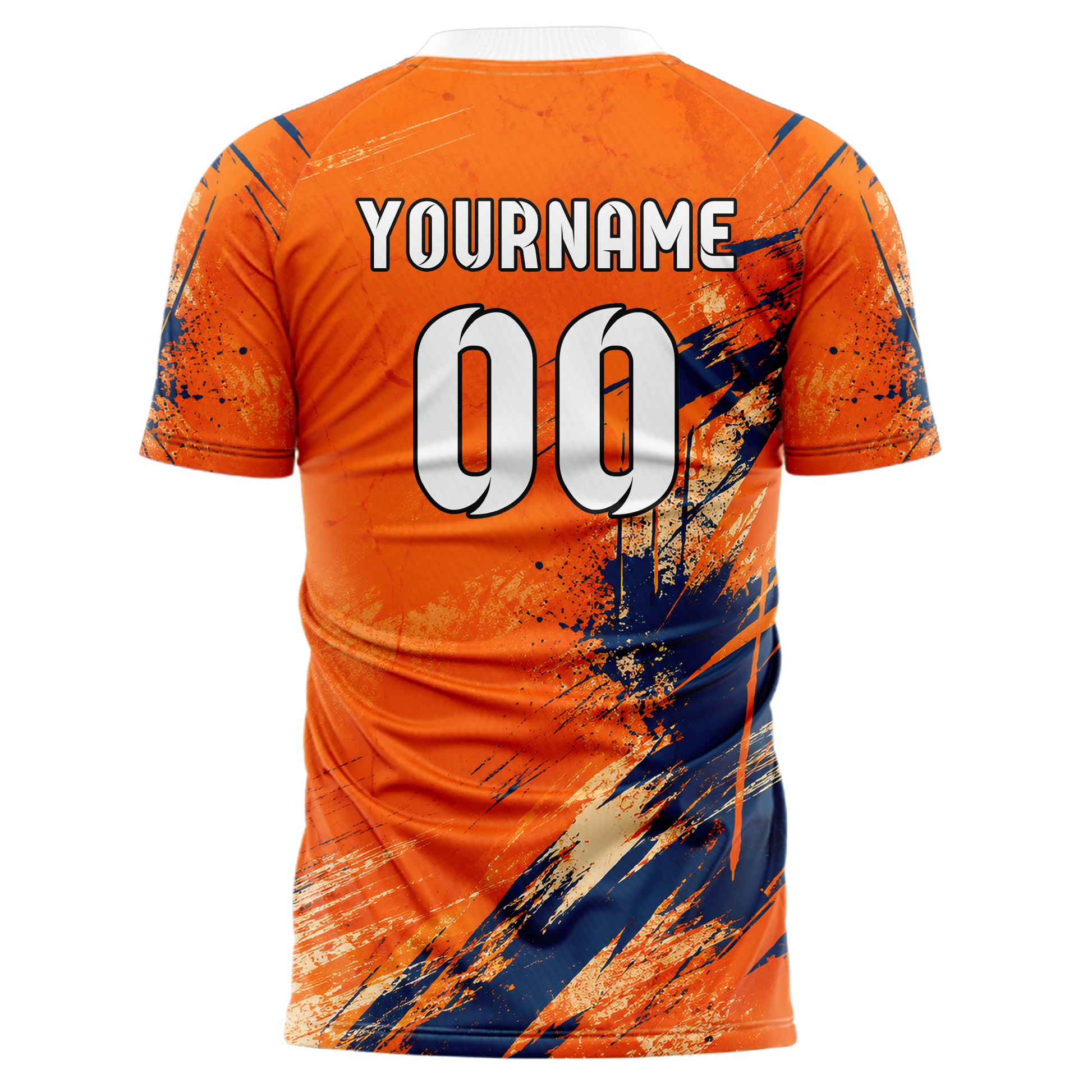 Bay Orange lebendiges Graffiti Scratch Marks Design 03-0270 individuelles Fußballtrikot back