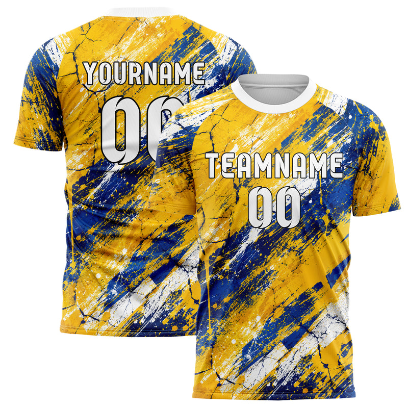 Gold klassisches Graffiti Cracked Texture Design 03-0138 individuelles Fußballtrikot main