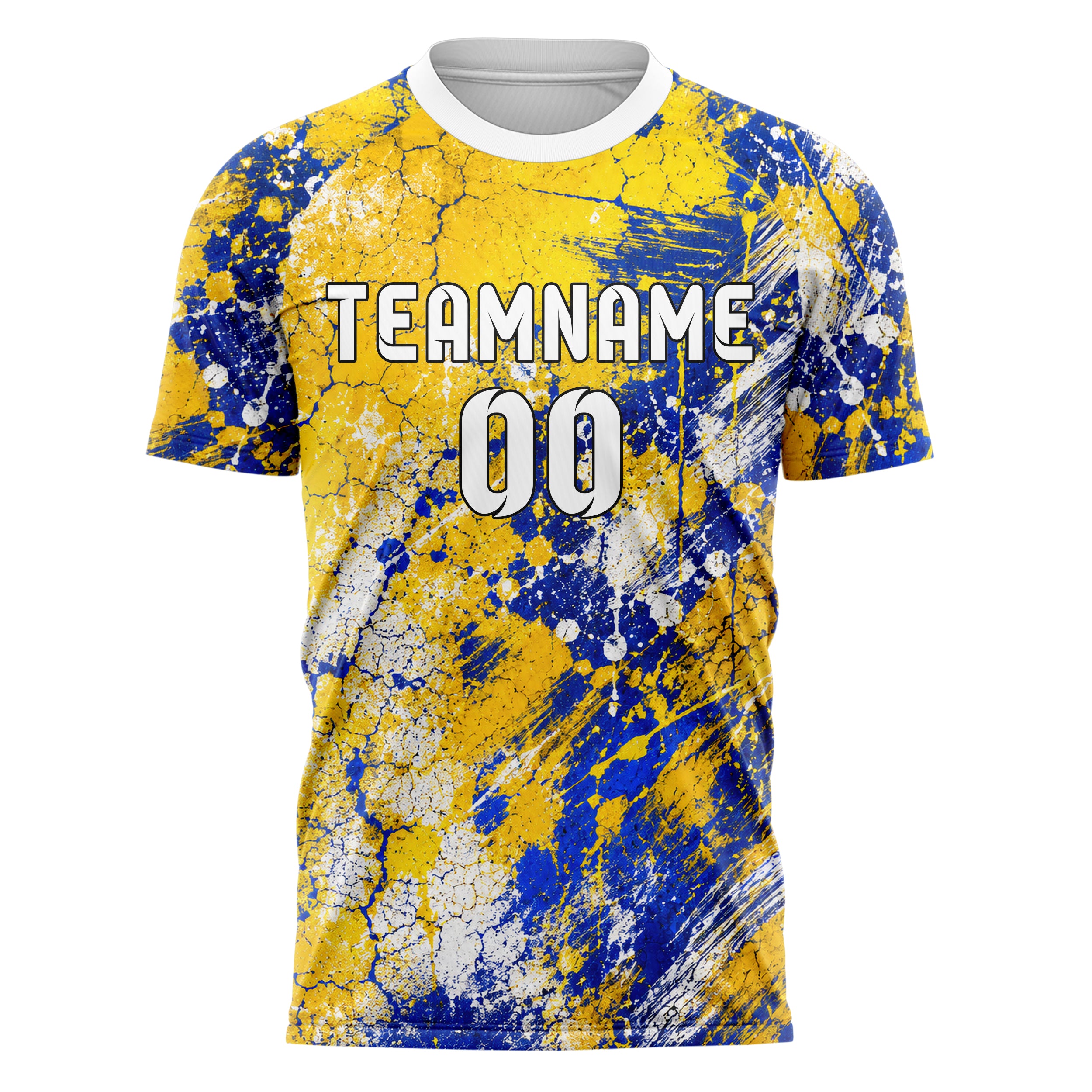 Gold klassisches Graffiti Cracked Texture Design 03-0234 individuelles Fußballtrikot front