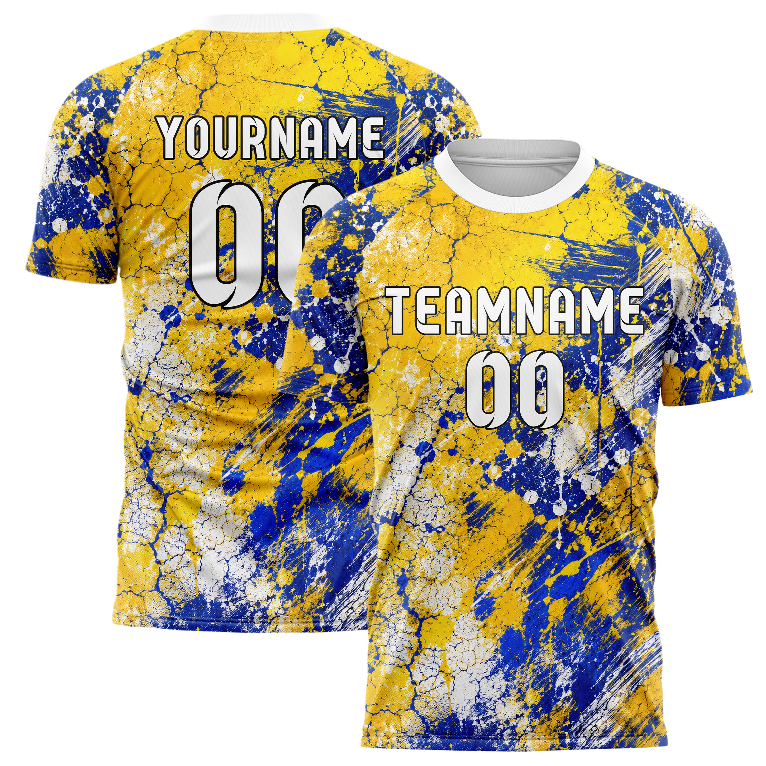 Gold klassisches Graffiti Cracked Texture Design 03-0234 individuelles Fußballtrikot main