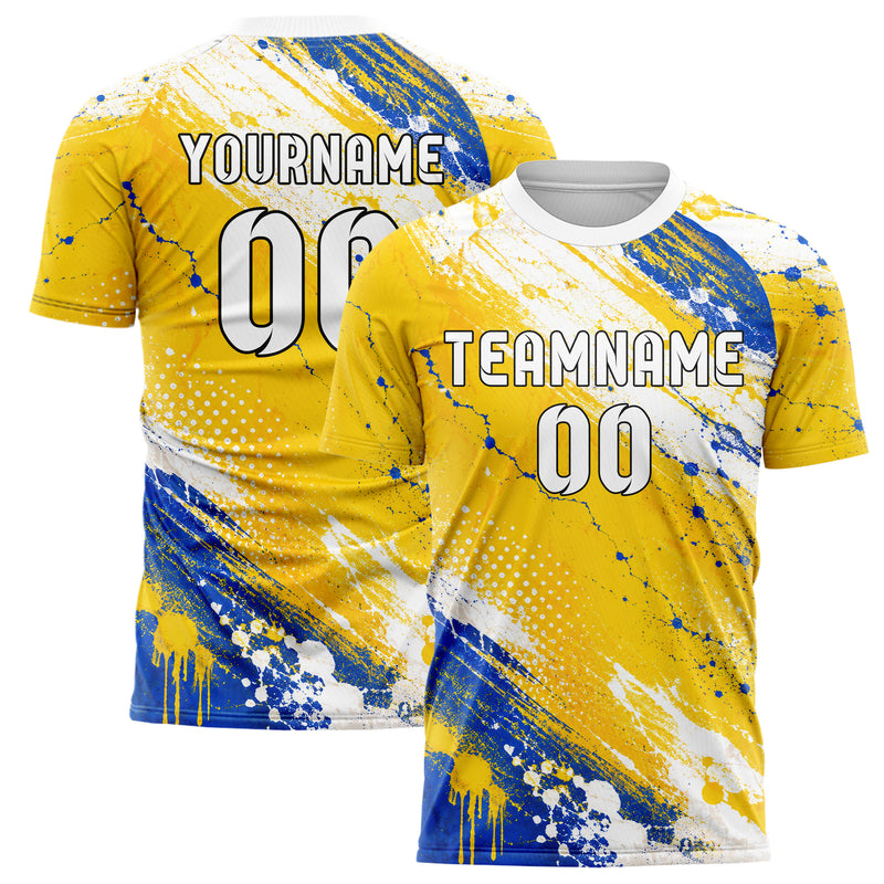 Gold klassisches Graffiti diagonal Paint Flow Design 03-0123 individuelles Fußballtrikot main