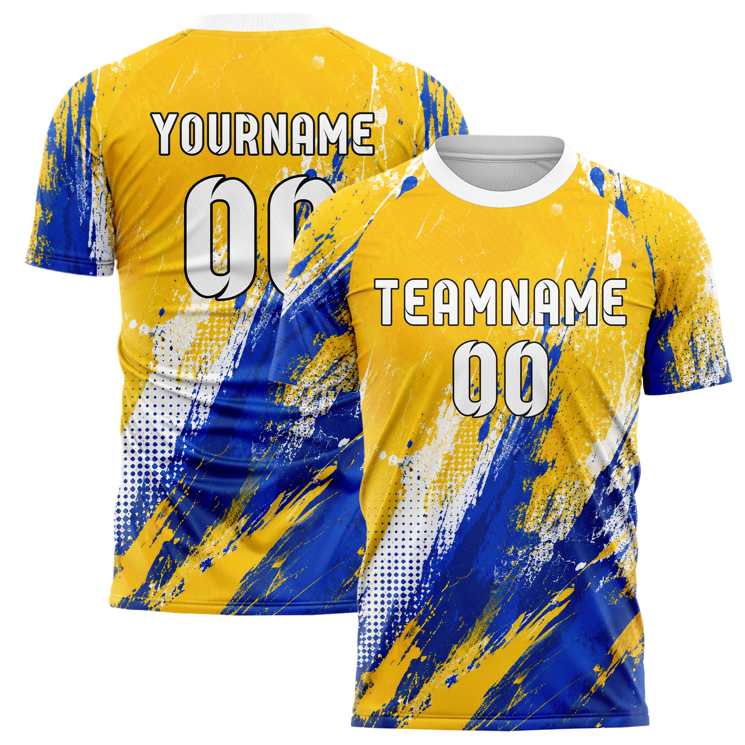 Gold klassisches Graffiti diagonal Paint Flow Design 03-0267 individuelles Fußballtrikot main